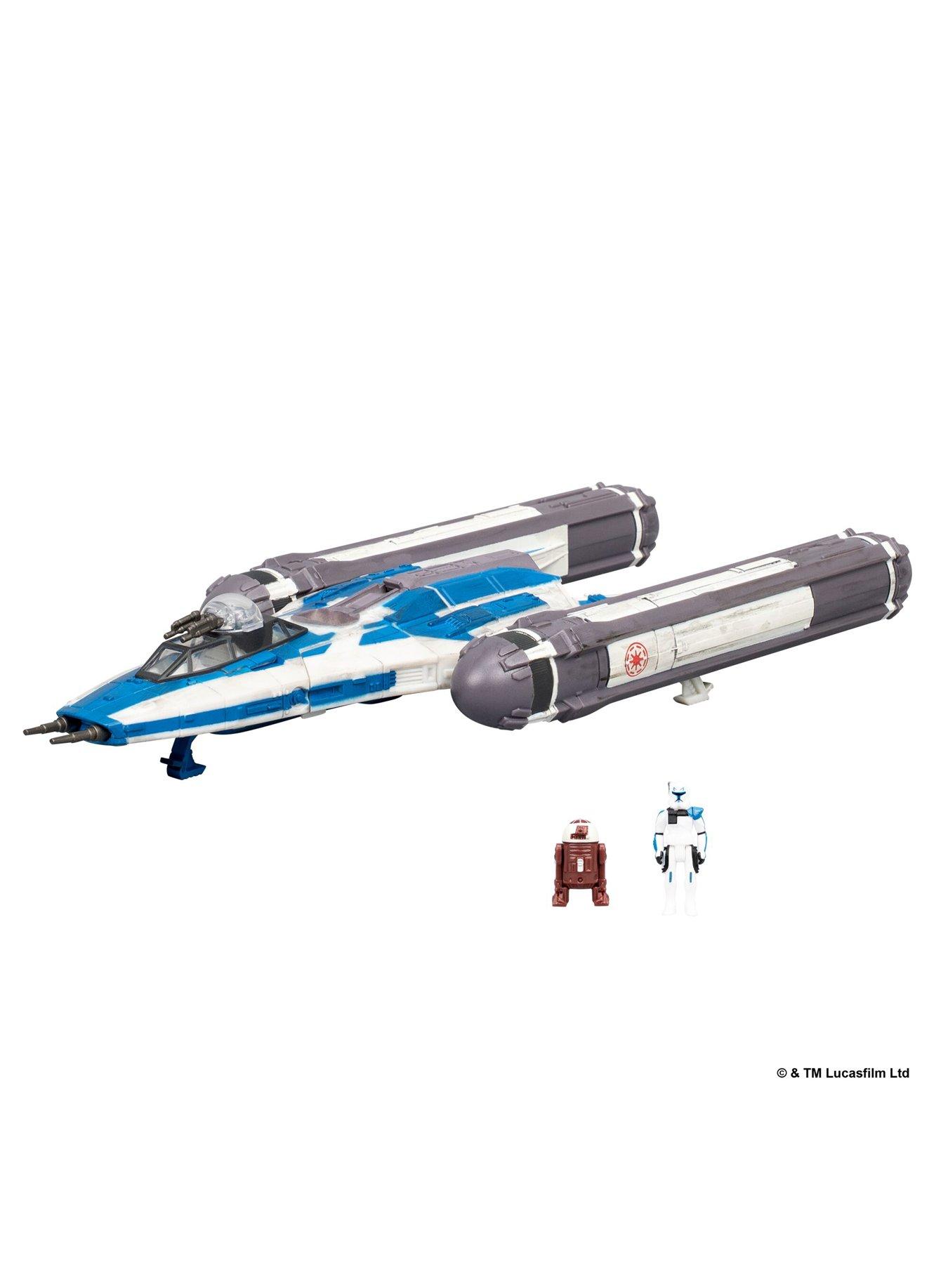 Image 2 of 7 of Star Wars SWJ - Medium Vehicle (5" Vehicle &amp; Figure Assortment) - BTL-B Y-wing Starfighter w/Clone Captain Rex- Series 11