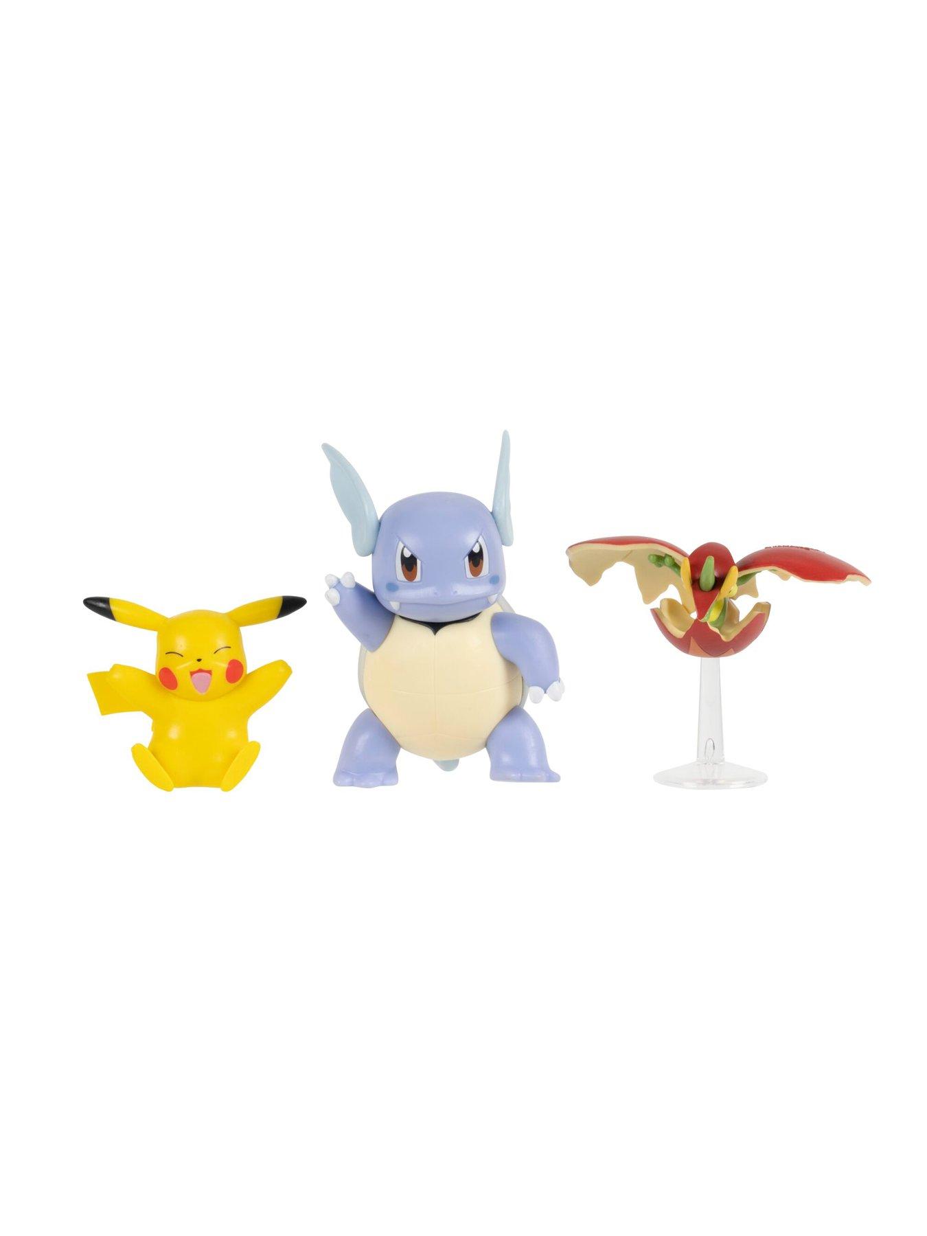 Image 2 of 6 of Pokemon Battle Figure 3 Pack - Features 2-Inch Pikachu and Flapple and 3-Inch Wartortle Battle Figures