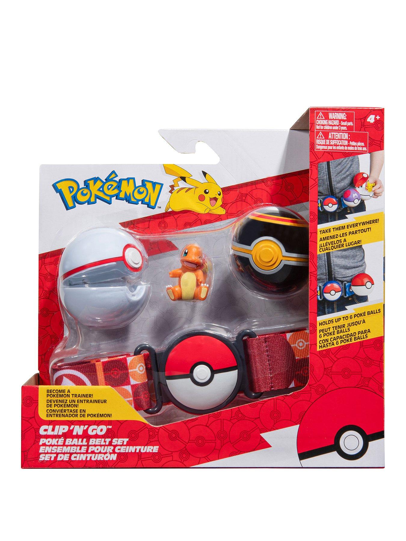 Pokemon Charmander Clip ‘N' Go Belt Set - 2-Inch Charmander Battle Figure with Clip ‘N' Go Belt plus Premier and Luxury Ball Accessories