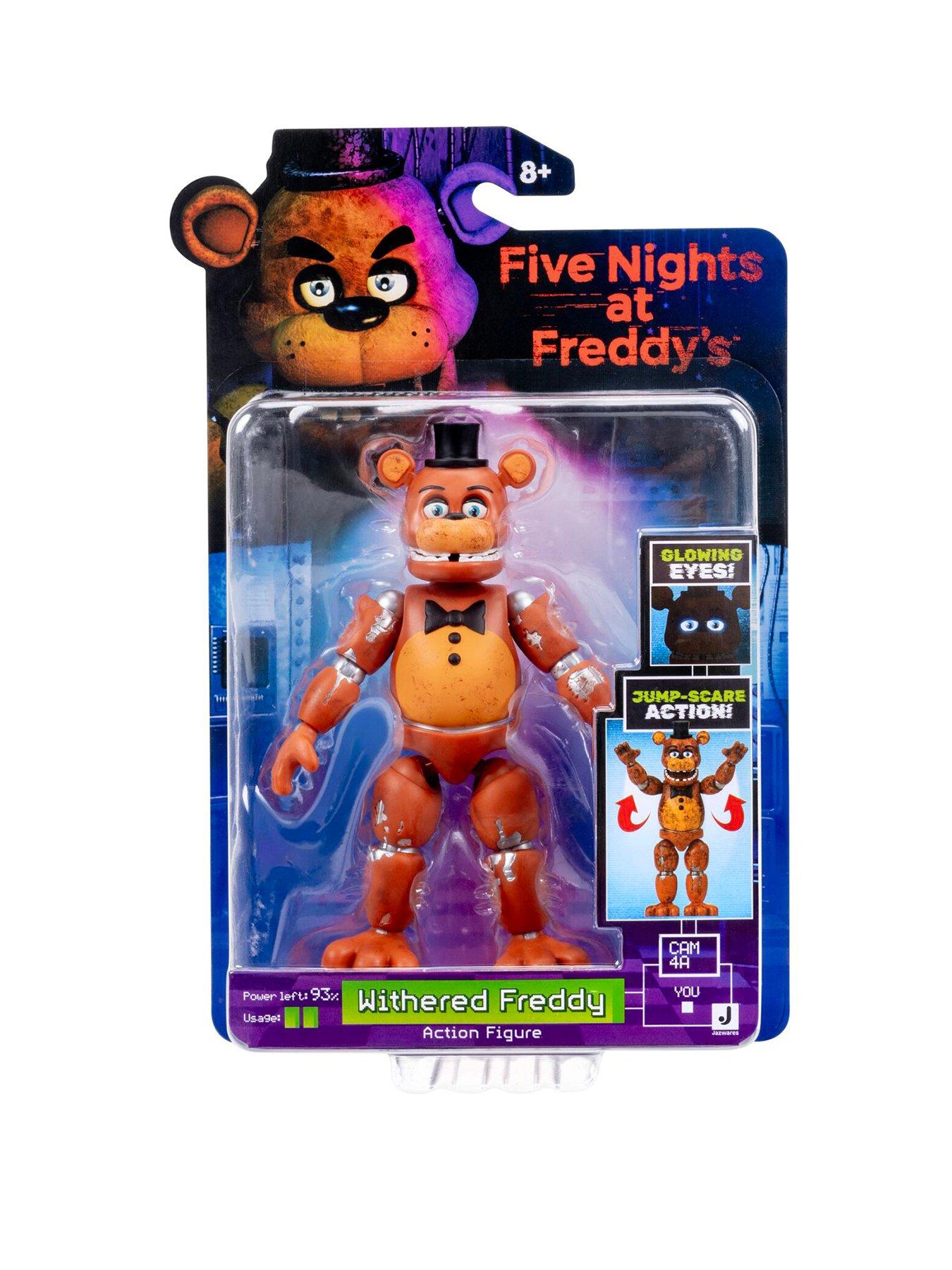 Five Nights at Freddy's Withered Freddy - 5-Inch Articulated Figure with Jumpscare Feature and Glow-In-The-Dark Eyes