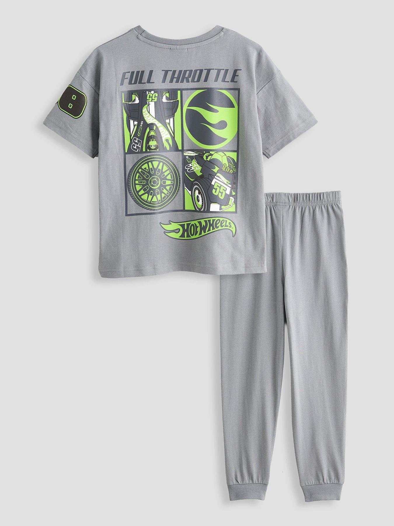 Image 1 of 5 of The Very Collection Hot Wheels Back Print Short Sleeve Pyjama Set