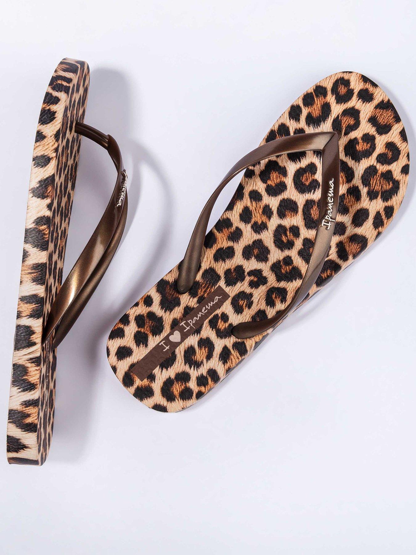 Ipanema Animal Print Flip Flop, Beige, Size 4, Women