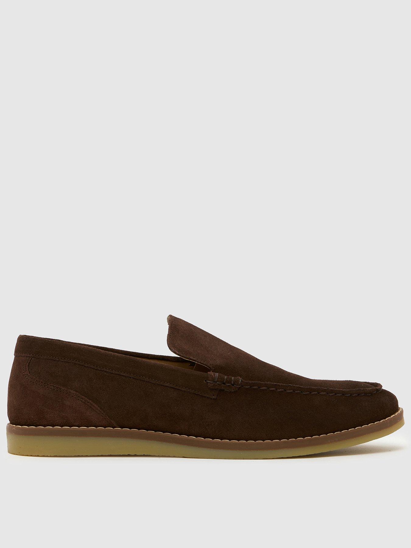 Schuh Risk Suede Loafer, Brown, Size 10, Men