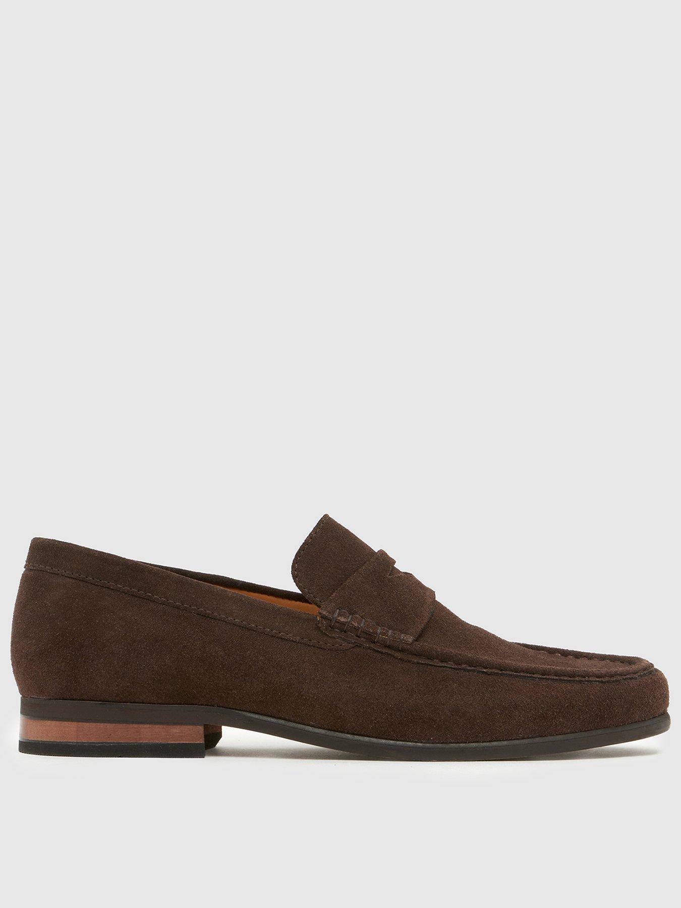 Schuh Rico Suede Loafers, Brown, Size 9, Men