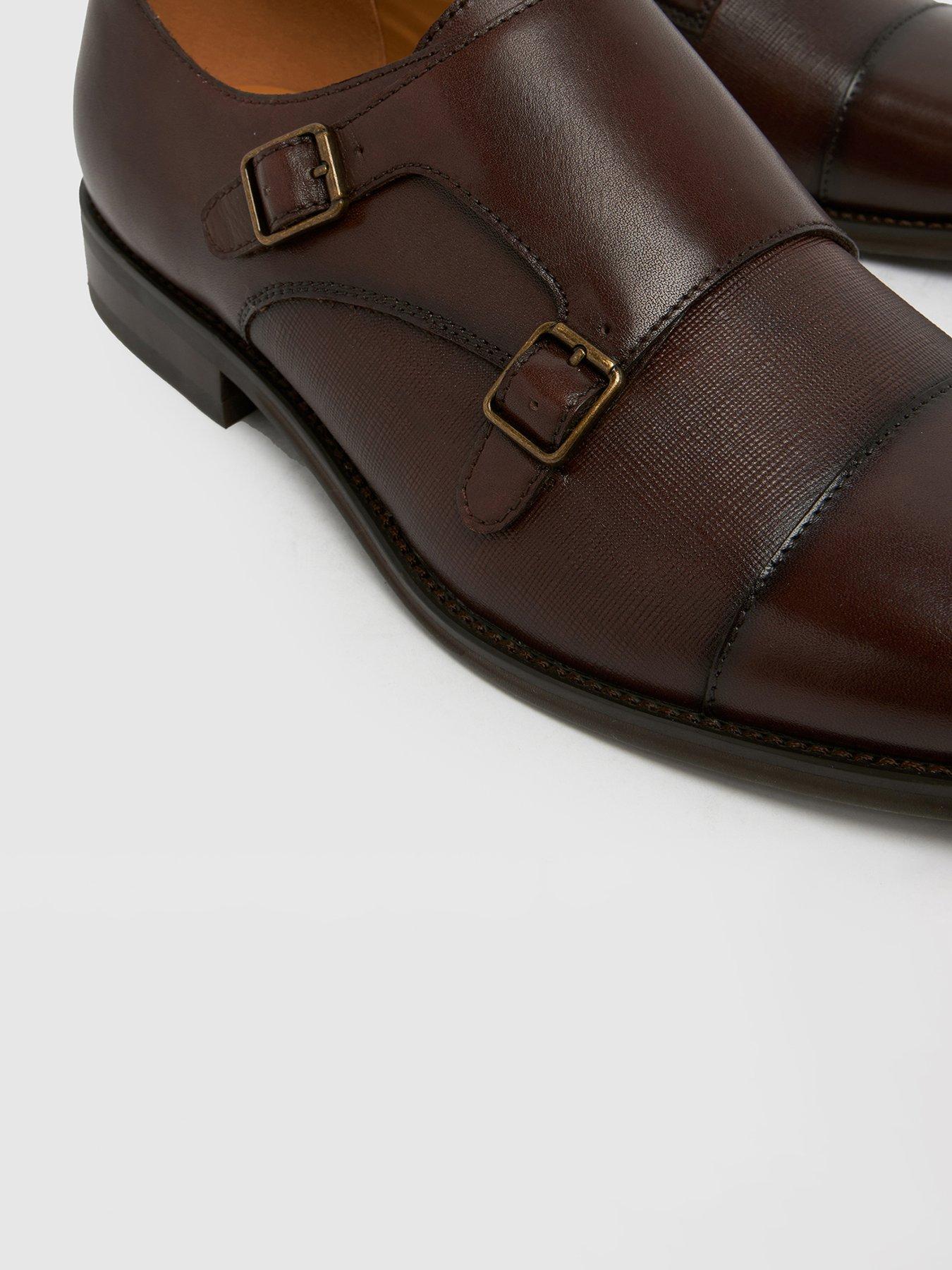 Image 3 of 4 of Schuh Rocky Leather Monk Shoe - Brown