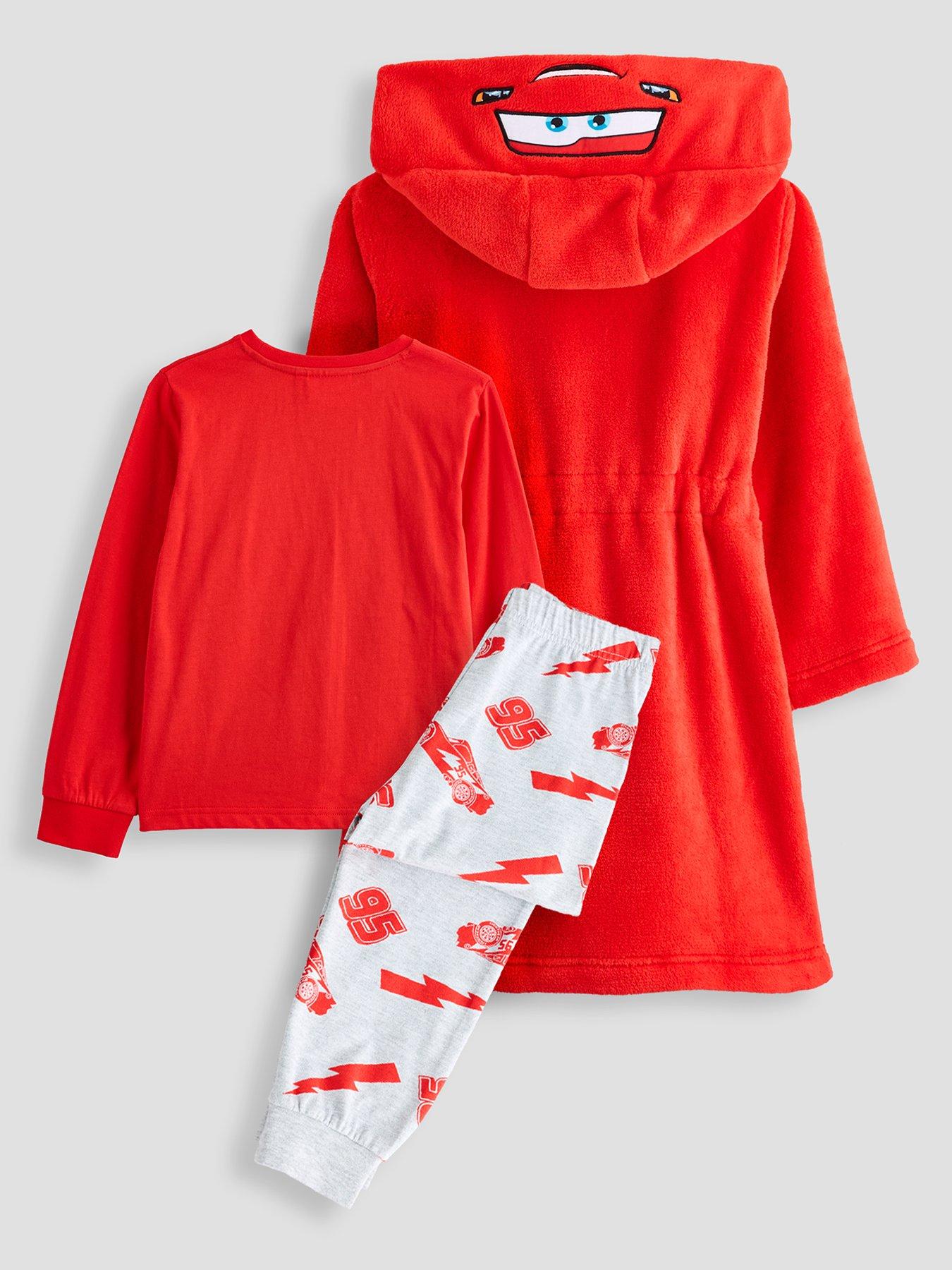 Image 2 of 6 of The Very Collection Boys Lightning McQueen Dressing Gown &amp; Pyjamas Set (12 Months - 7 Years) - Red