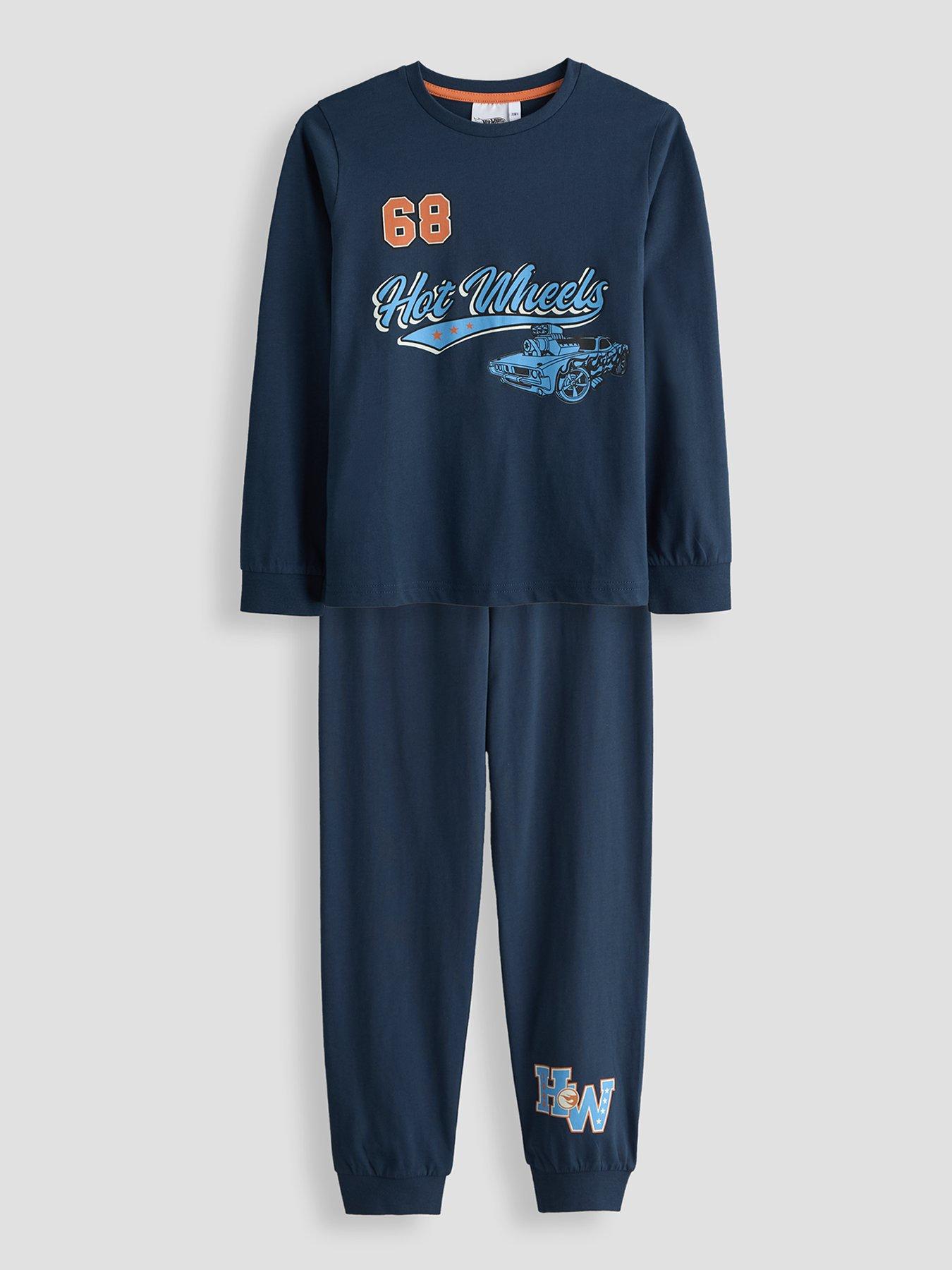 Image 2 of 5 of The Very Collection 2 Pack Hot Wheels Long Sleeve Pyjama Set - Navy