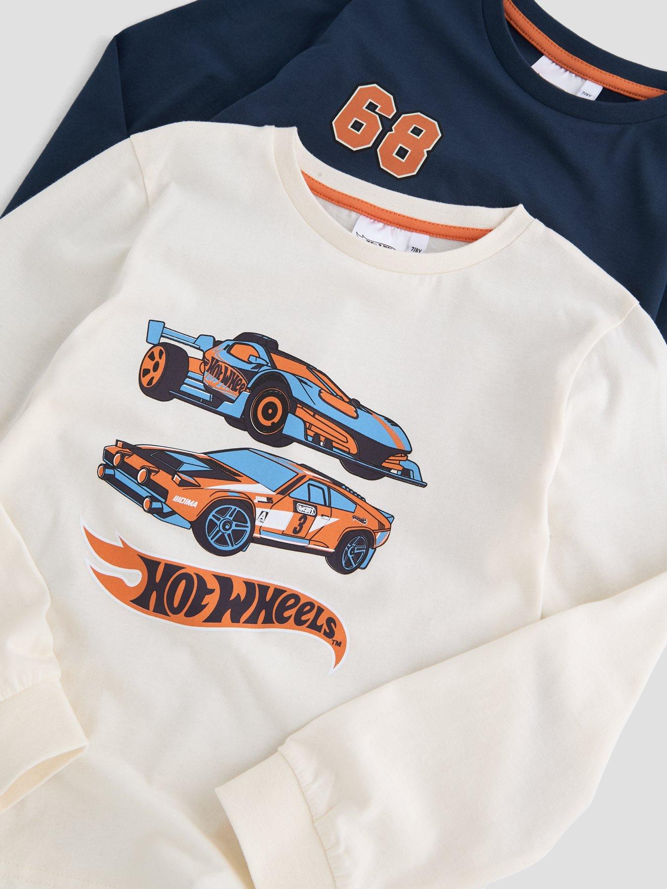 Image 4 of 5 of The Very Collection 2 Pack Hot Wheels Long Sleeve Pyjama Set - Navy