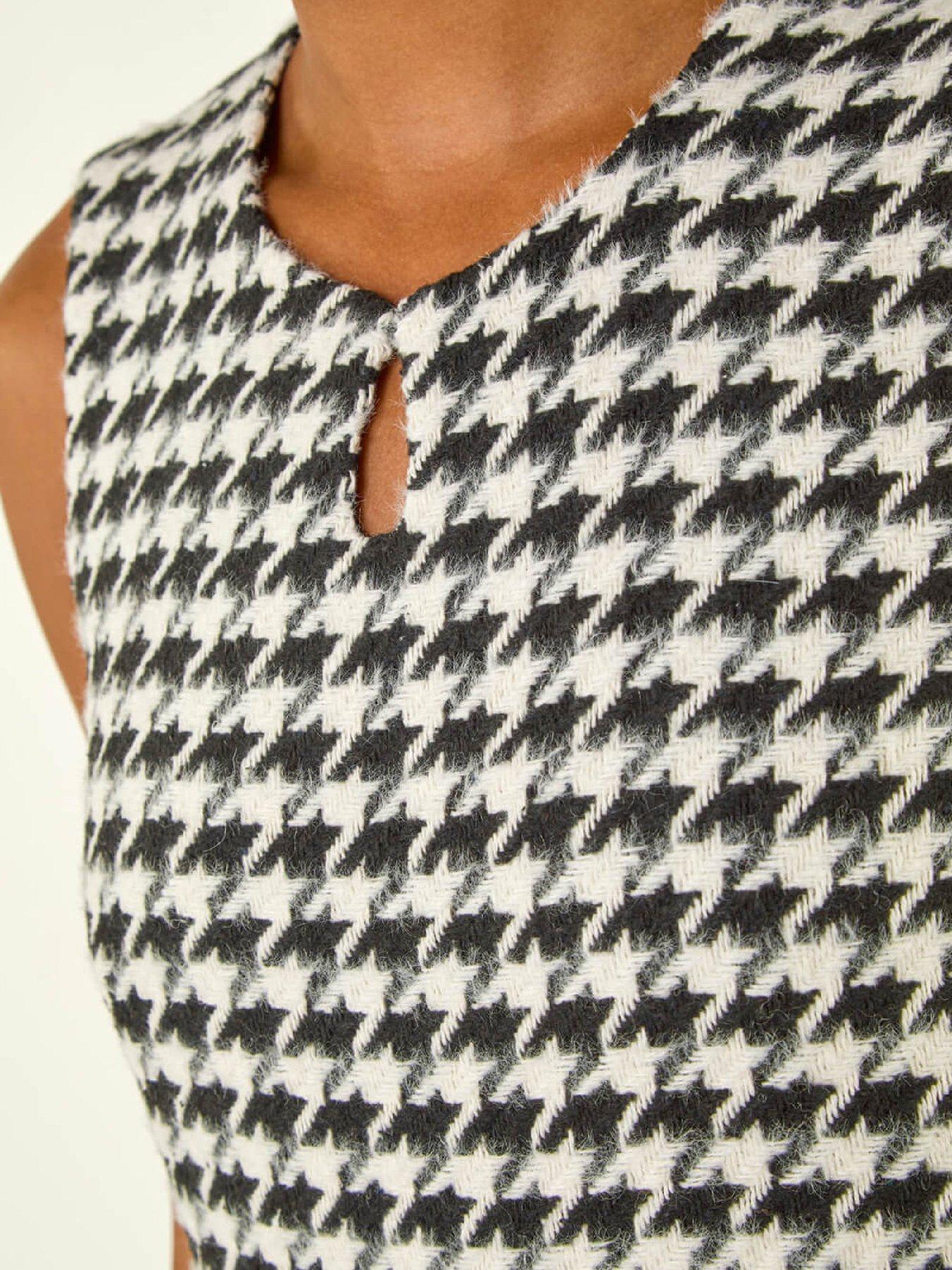Image 5 of 5 of Roman Houndstooth Keyhole Pinafore Dress