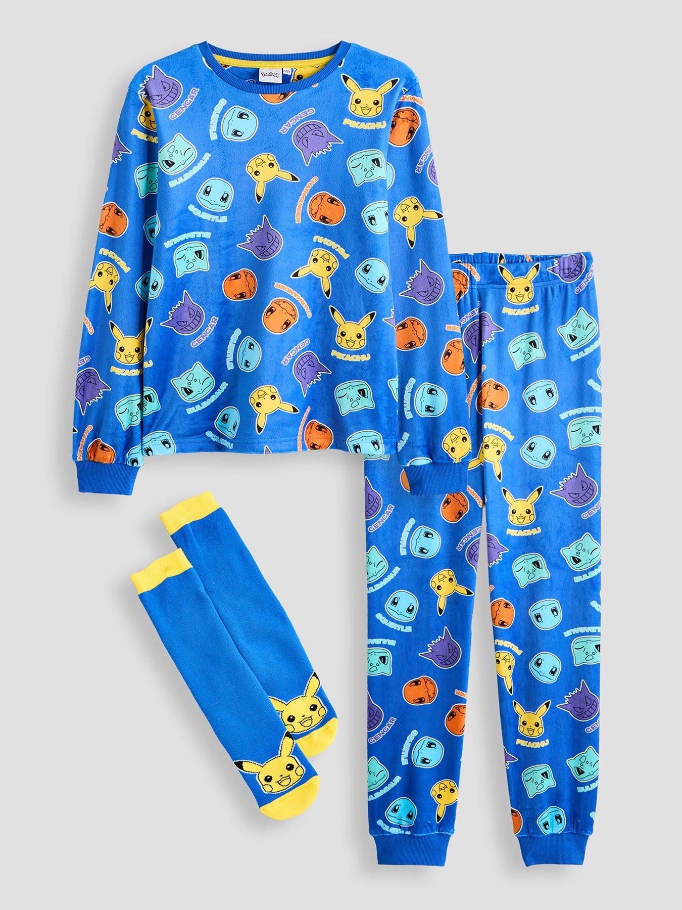 Image 1 of 6 of The Very Collection Pokemon Fleece Pyjama Set With Socks