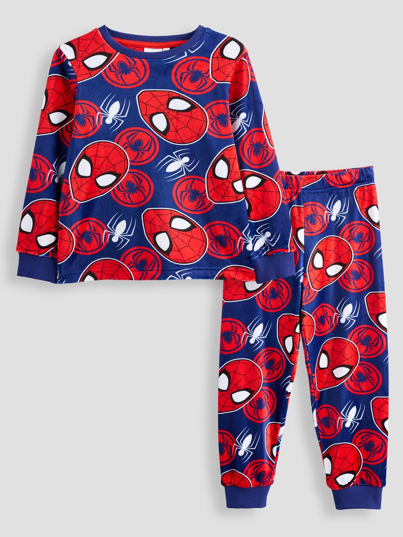 Image 1 of 5 of The Very Collection Boys Spiderman AOP Fleece Pyjamas (2 - 9 Years) - Multi