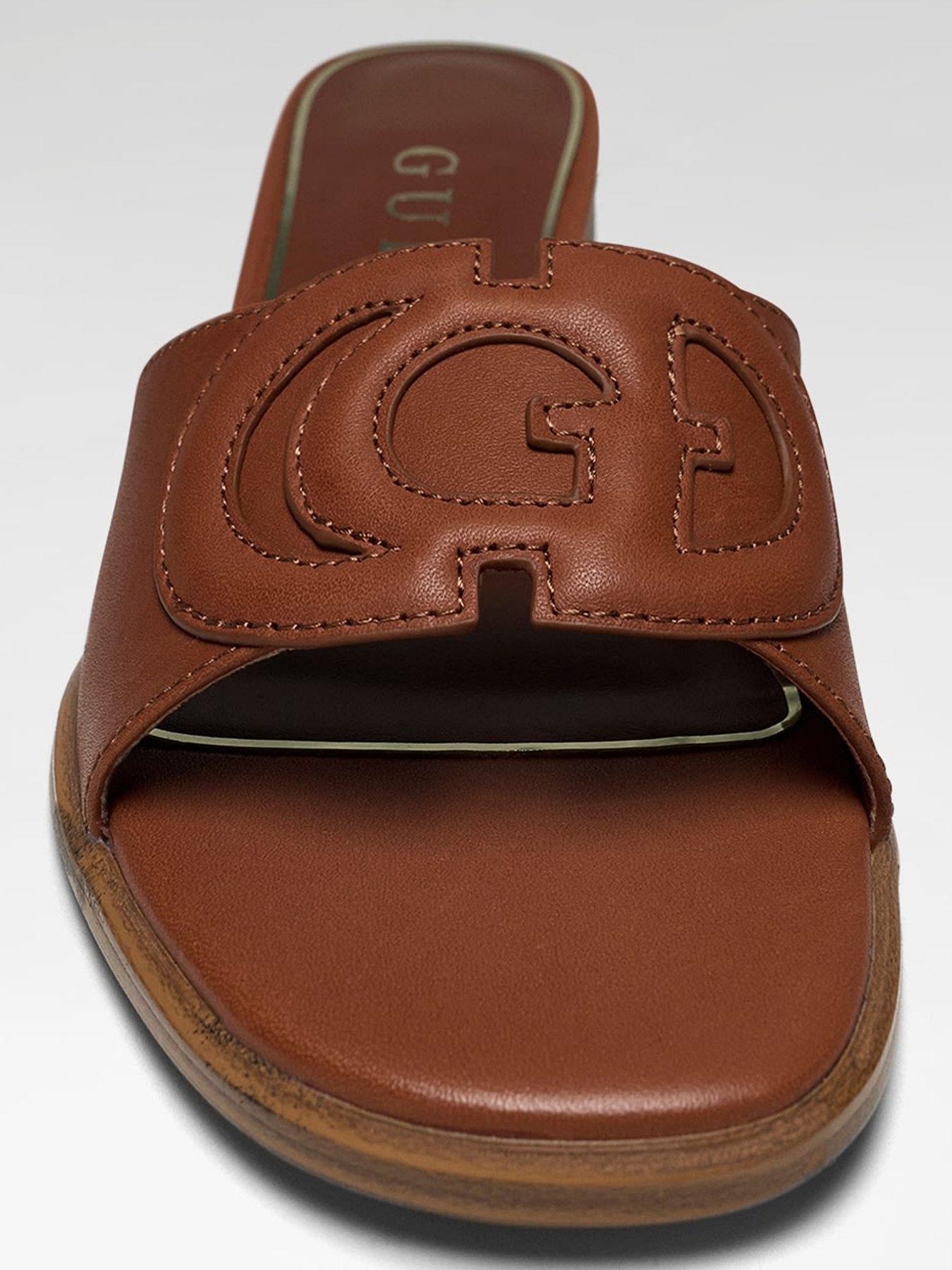 Image 4 of 4 of Guess Cerina Heeled Sandals - Brown