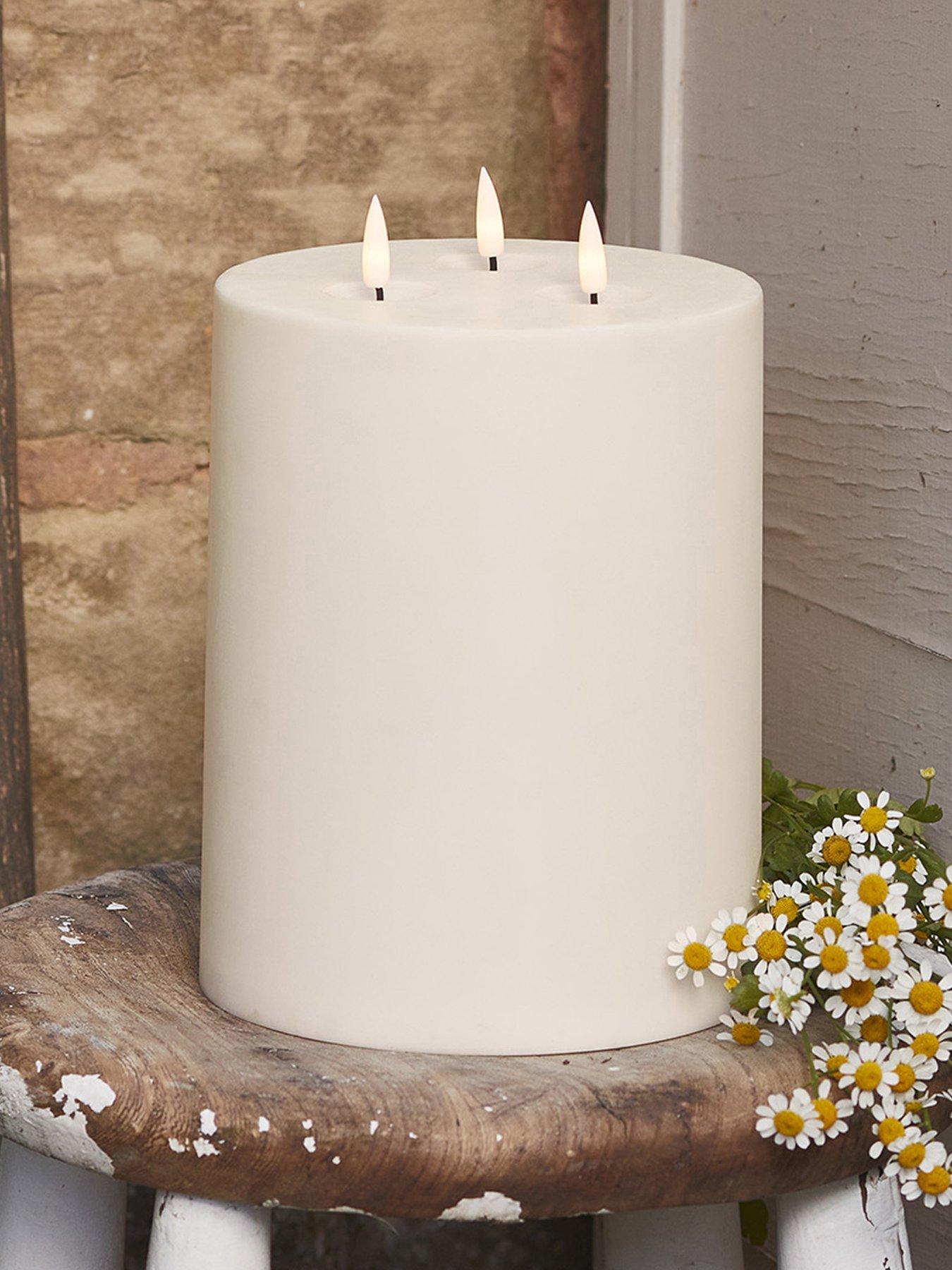Image 2 of 3 of Lights4Fun TruGlow 3 Wick Waterproof Outdoor Candle 20cm