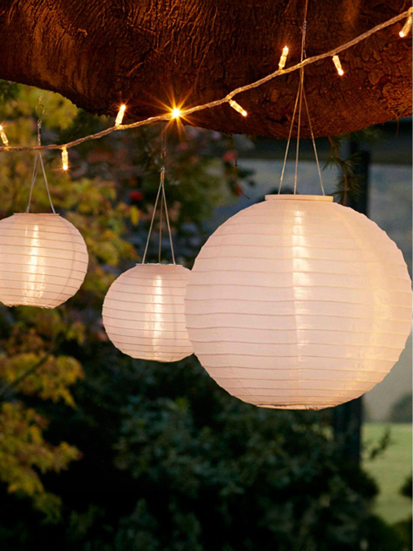 Lights4Fun 3 Cloud White Miami Solar Lanterns