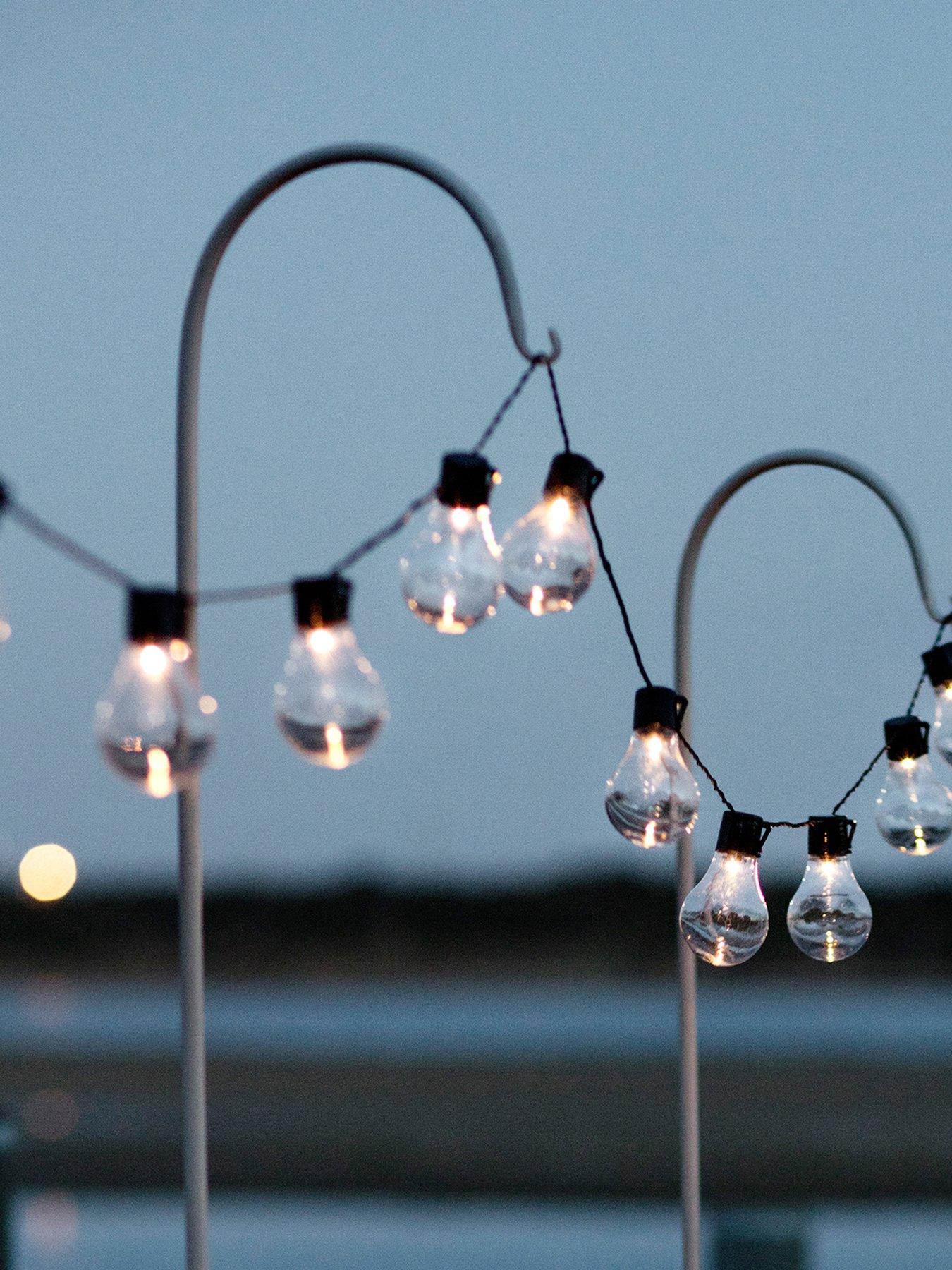 Image 1 of 3 of Lights4Fun 20 Warm White Carnival Solar Festoon Lights