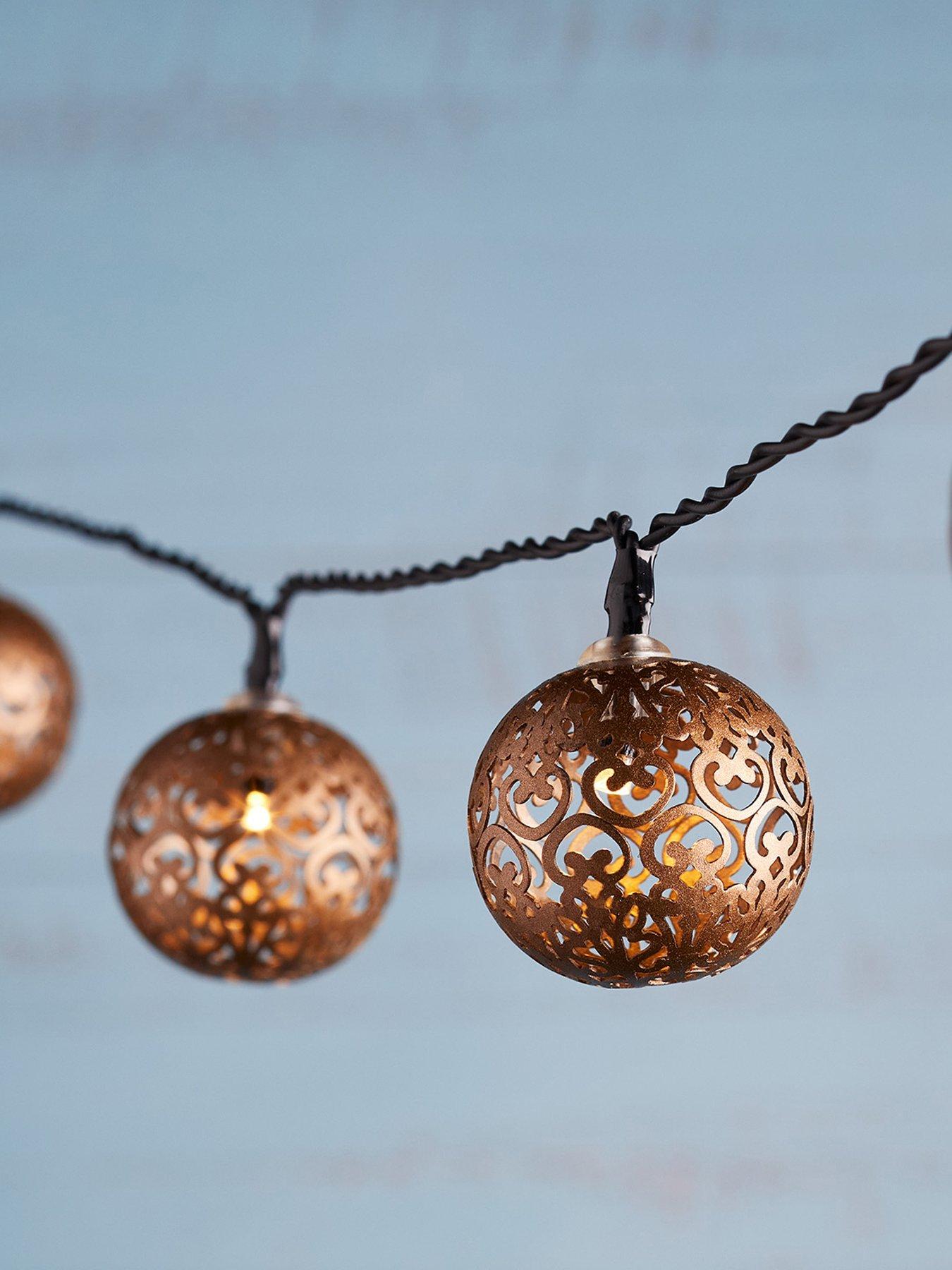 Image 1 of 2 of Lights4Fun 16 Bronze Solar Moroccan Fairy Lights