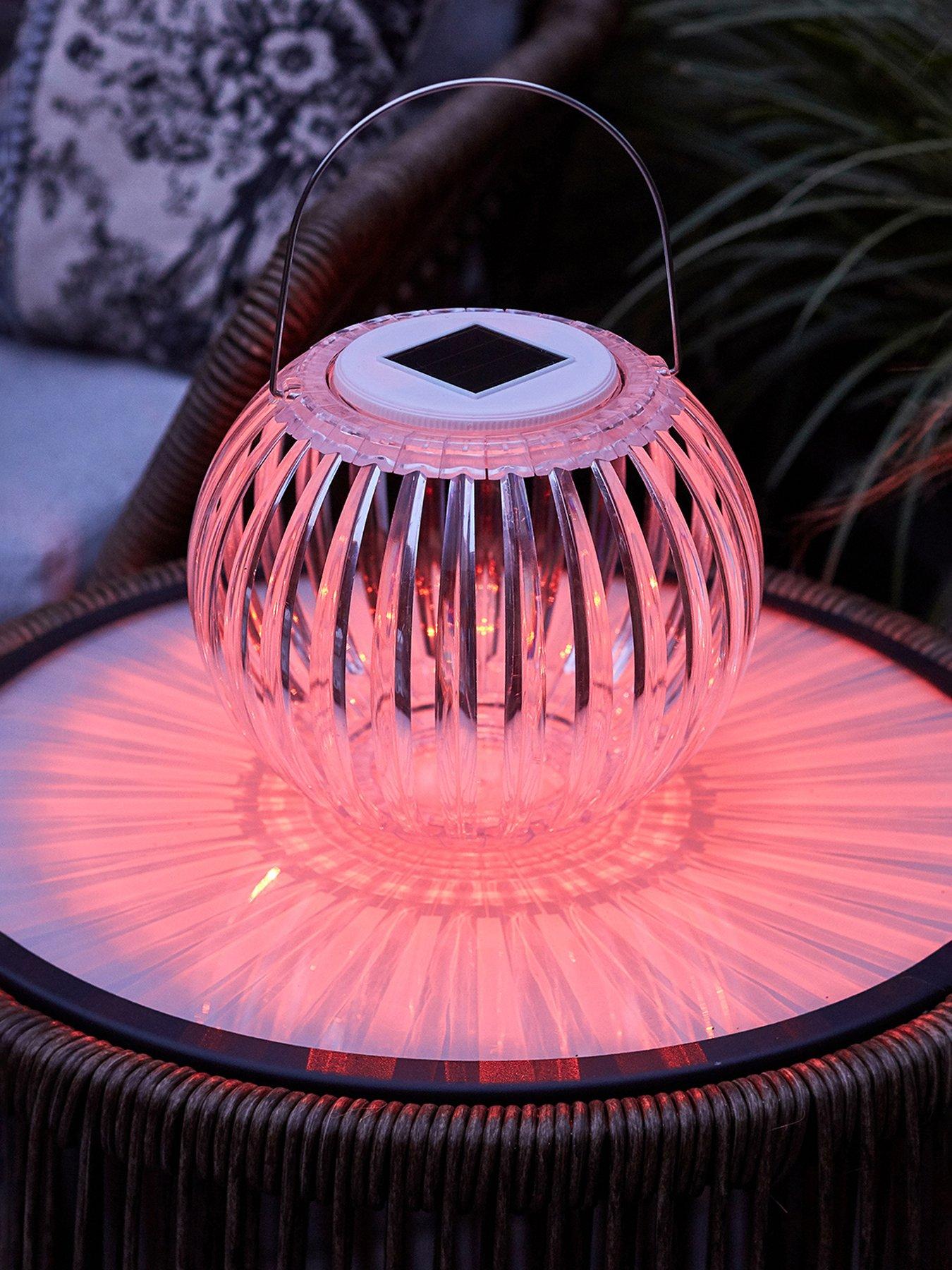 Image 3 of 7 of Lights4Fun Colour Changing Solar Hanging Lantern