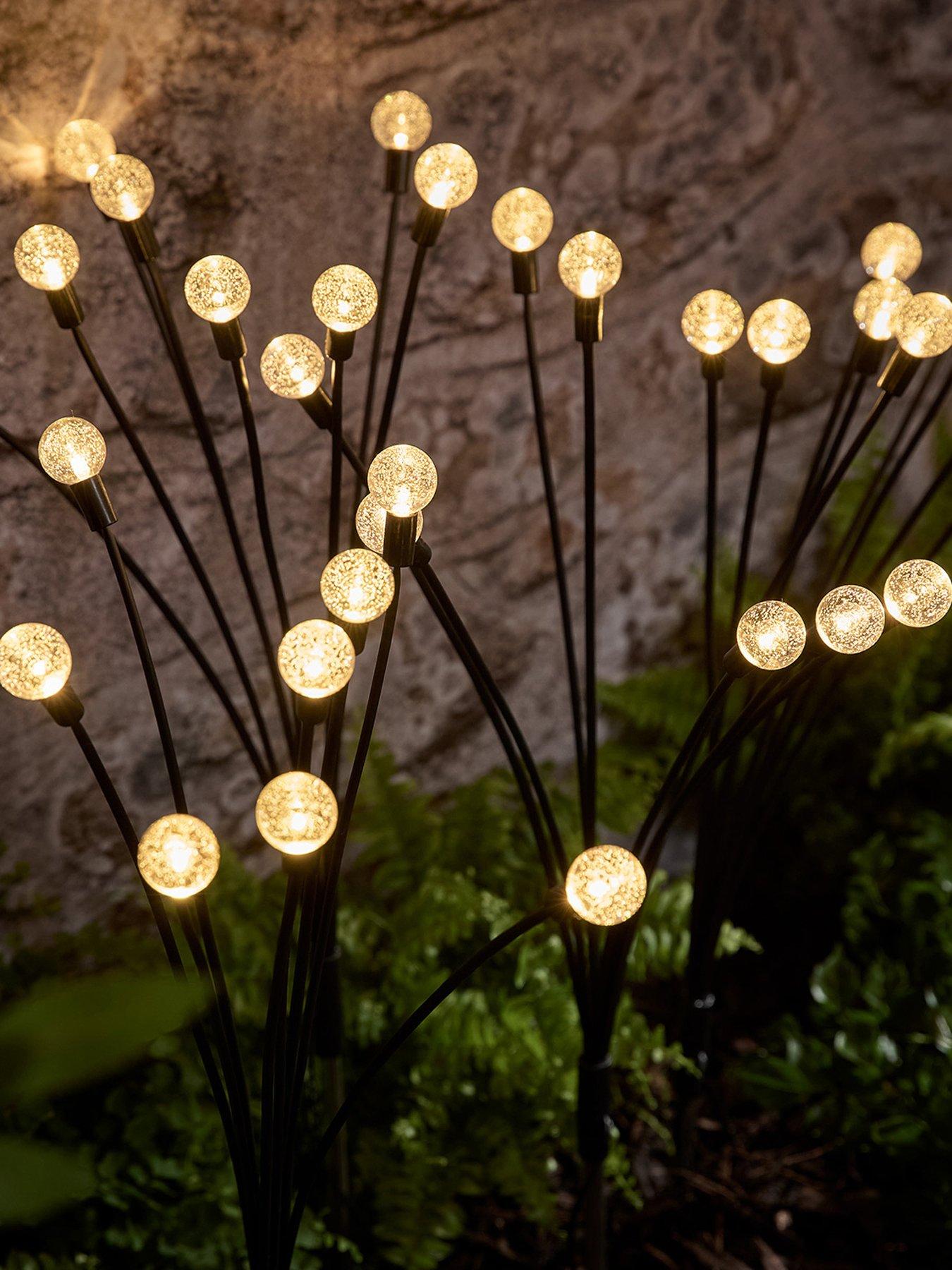 Image 1 of 2 of Lights4Fun Set of 4 Wavy Bubble Solar Stake Lights