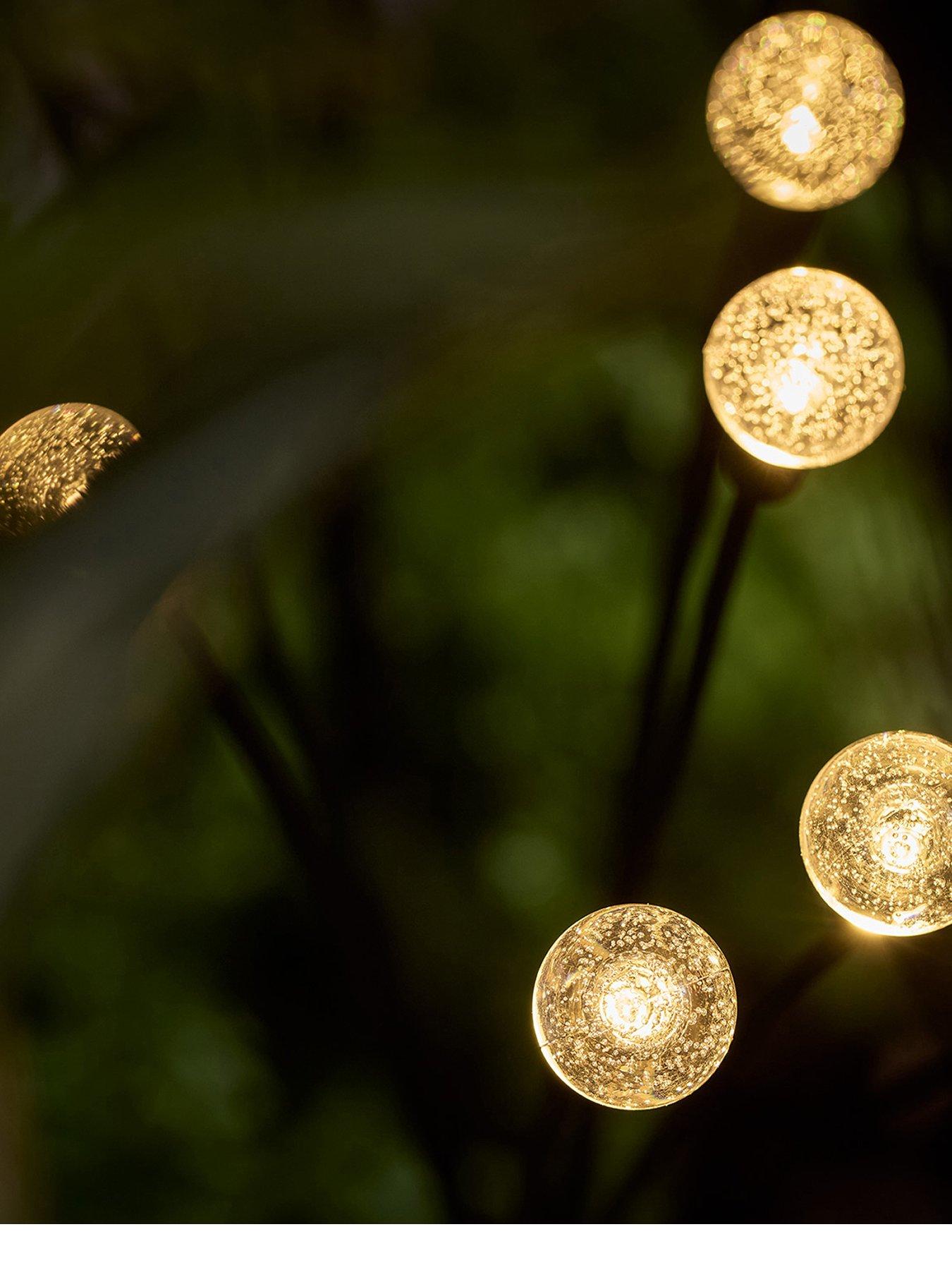 Image 2 of 2 of Lights4Fun Set of 4 Wavy Bubble Solar Stake Lights