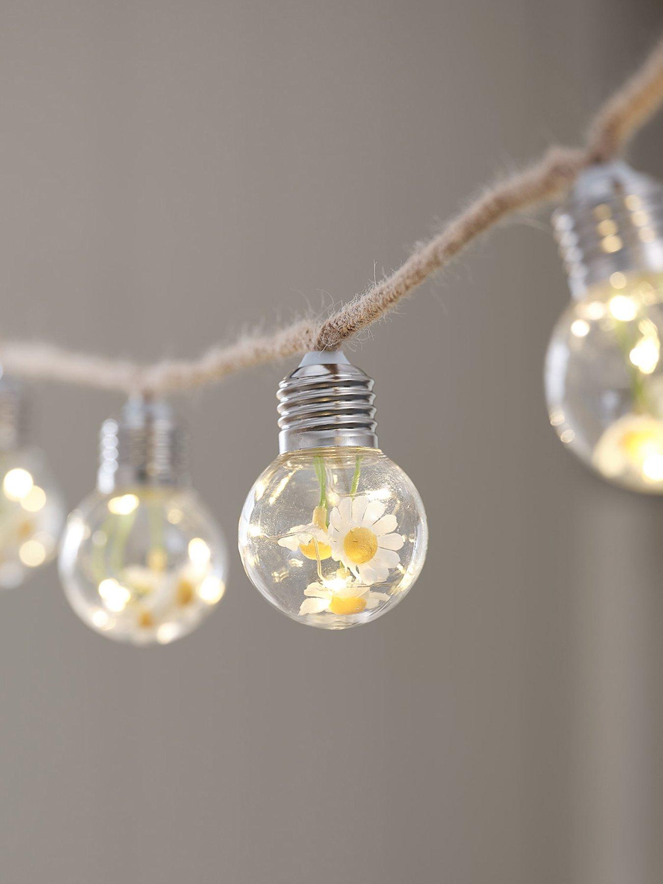 Lights4Fun 10 Daisy Micro Battery Festoon Lights