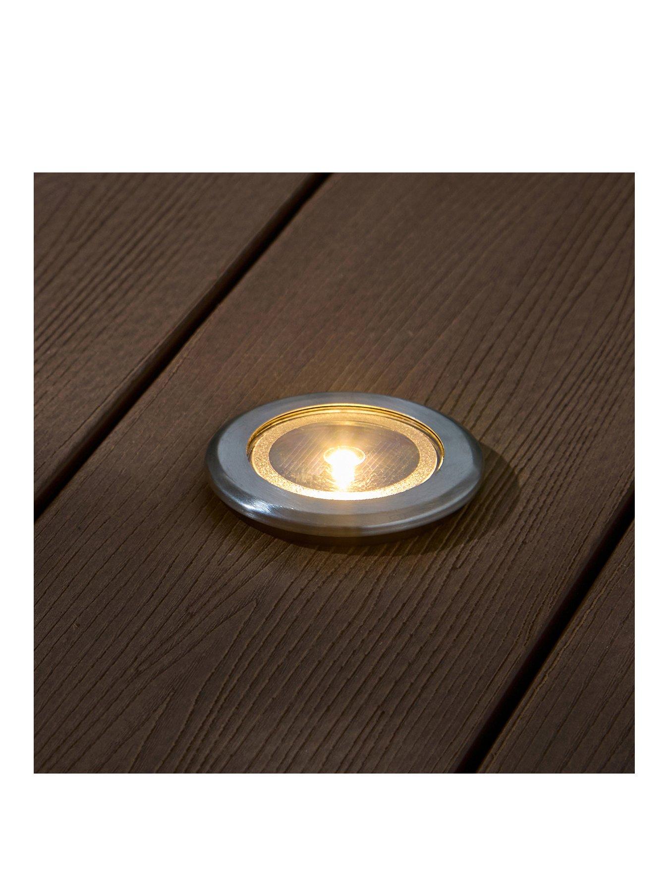 Image 2 of 6 of Lights4Fun Set of 4 Solar Decking Spot LIghts