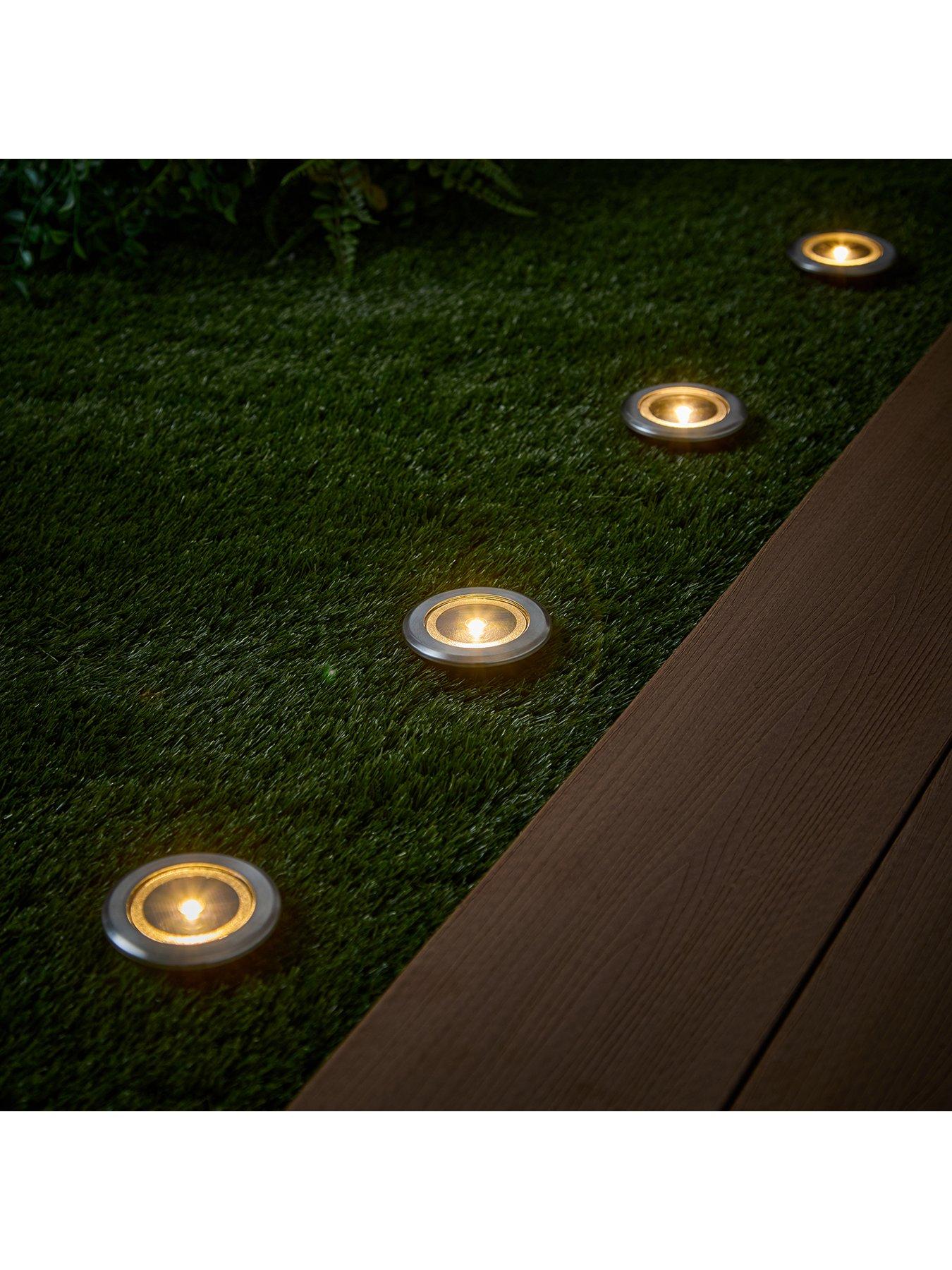 Image 3 of 6 of Lights4Fun Set of 4 Solar Decking Spot LIghts