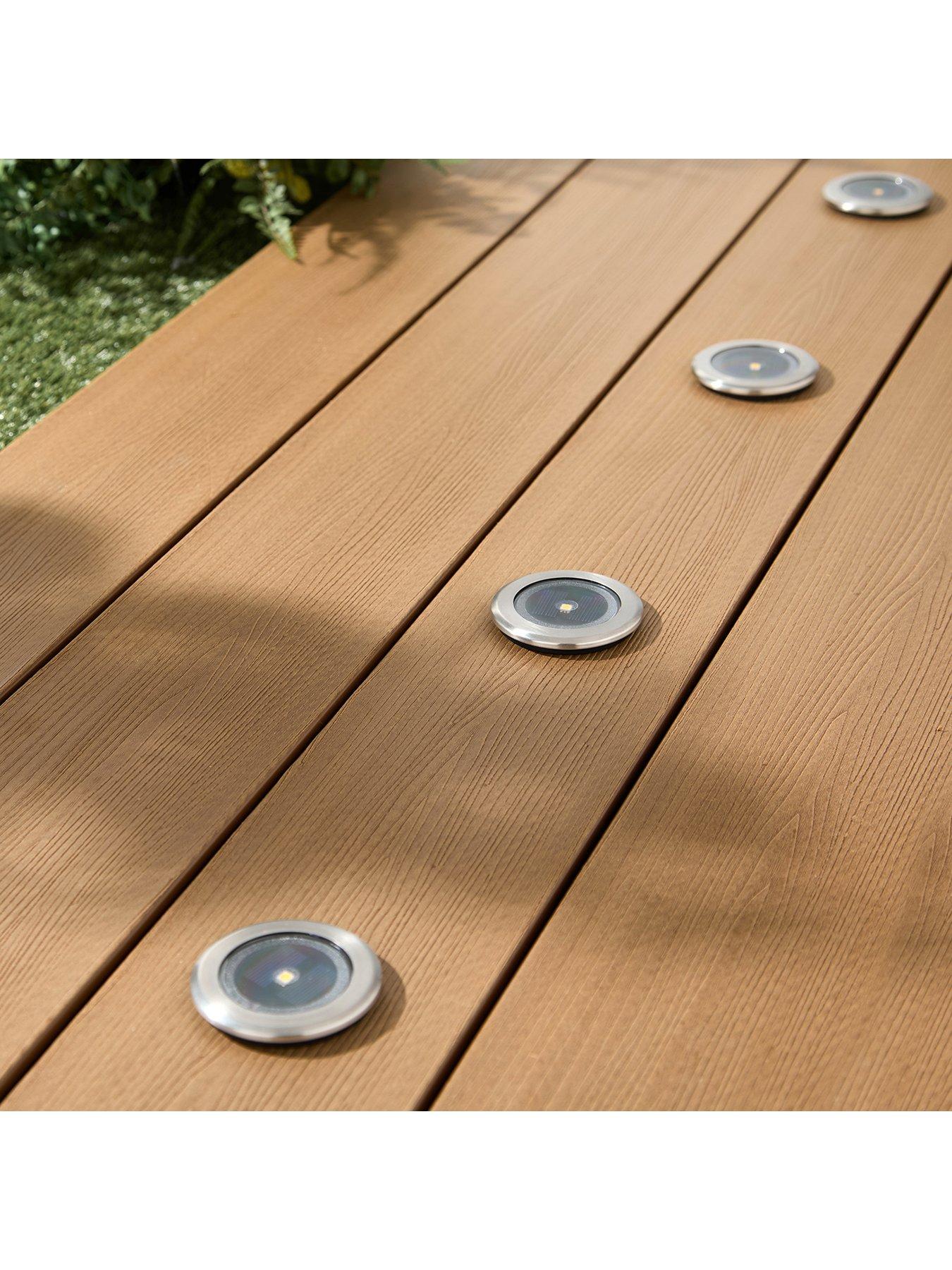 Image 5 of 6 of Lights4Fun Set of 4 Solar Decking Spot LIghts