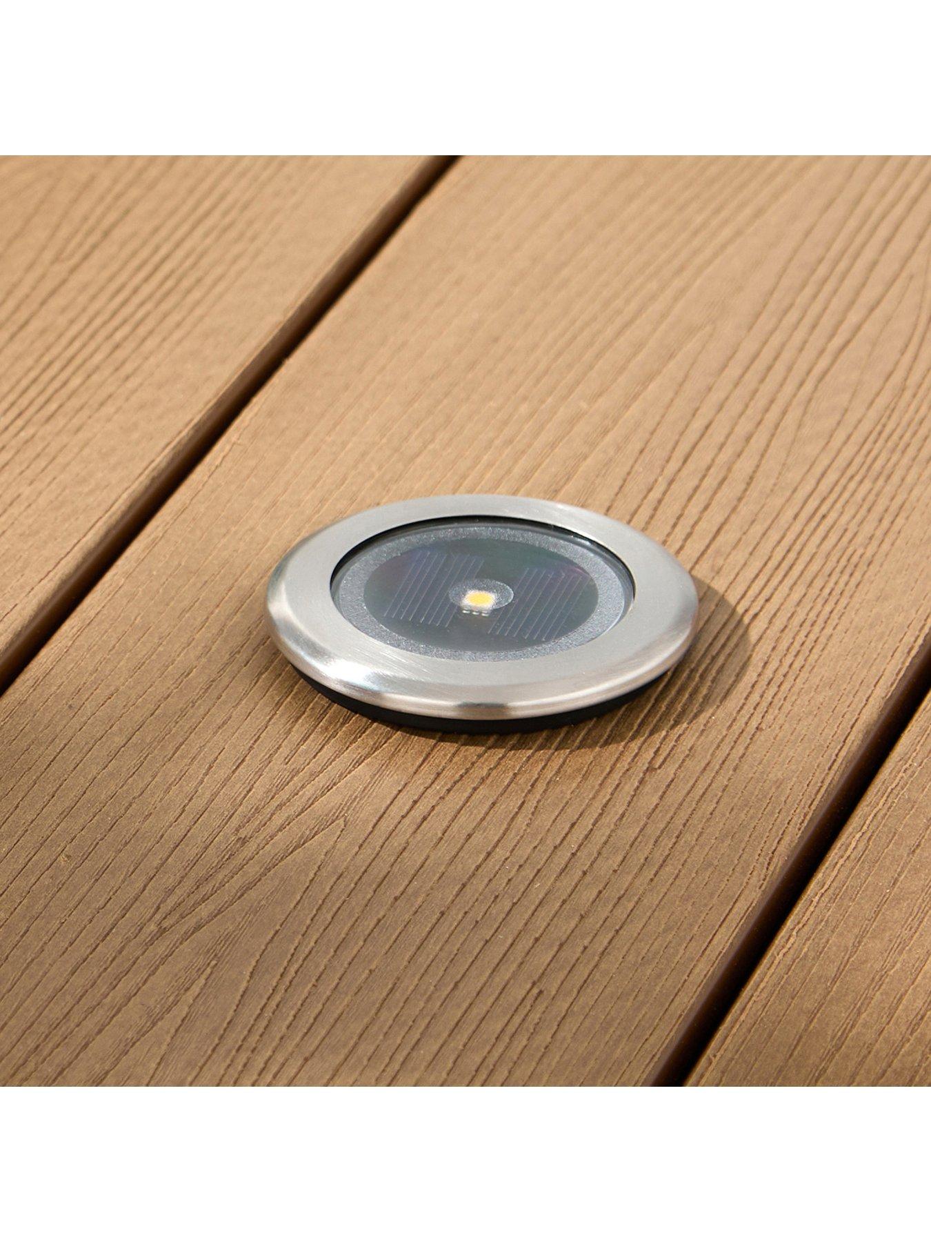 Image 6 of 6 of Lights4Fun Set of 4 Solar Decking Spot LIghts