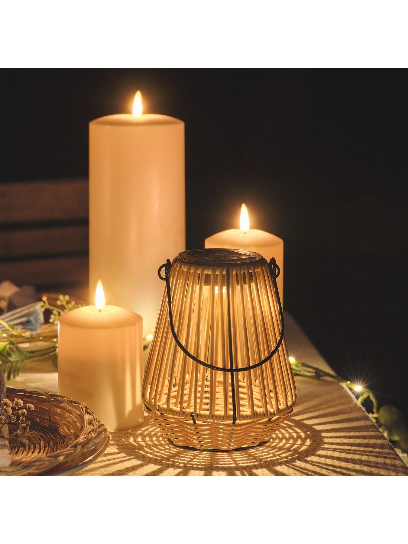 Image 3 of 4 of Lights4Fun Solar Bamboo Table Lantern