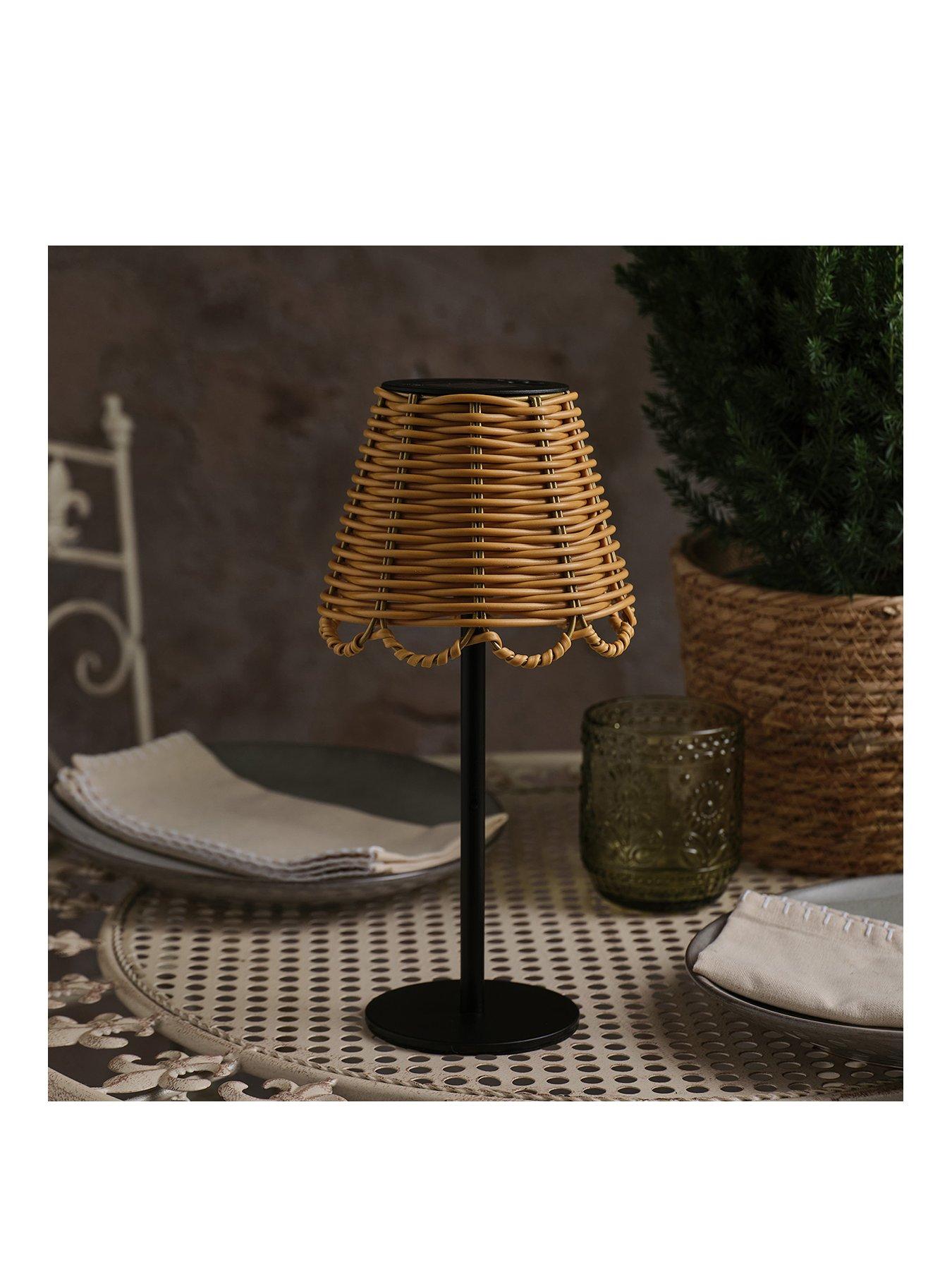 Image 2 of 4 of Lights4Fun Solar Table Lamp Bamboo TBC