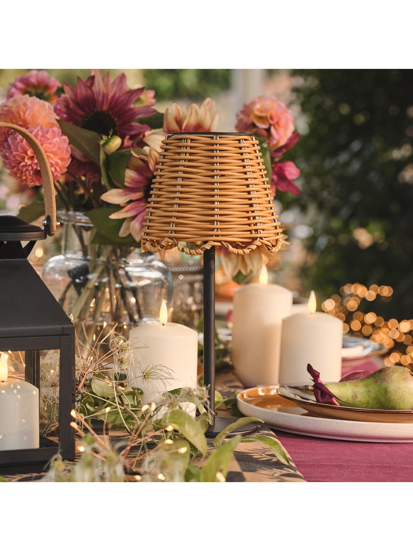 Image 3 of 4 of Lights4Fun Solar Table Lamp Bamboo TBC