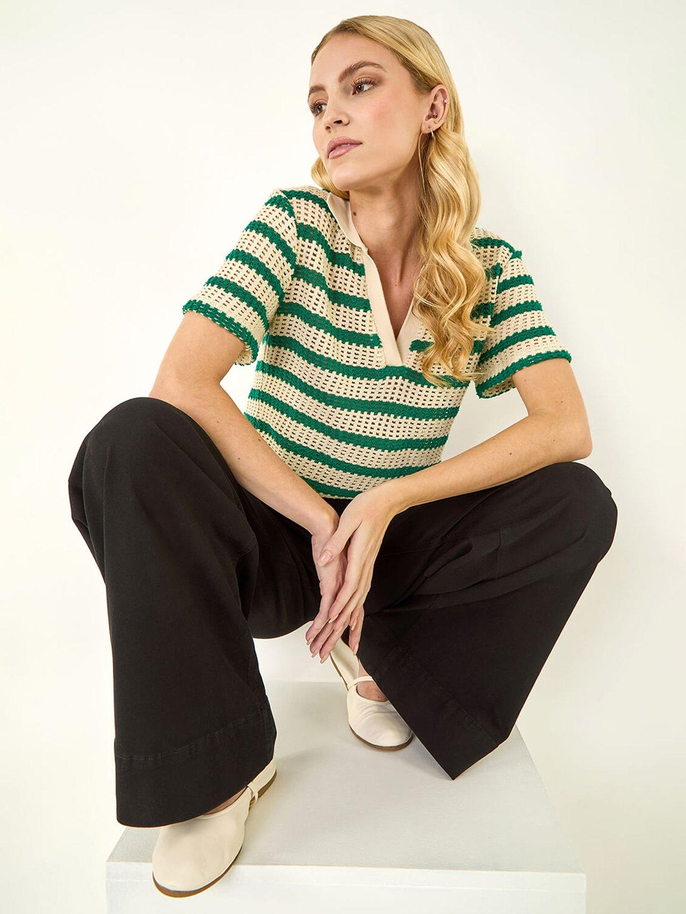 Image 1 of 5 of Roman Cotton Stretch Wide Leg Jean
