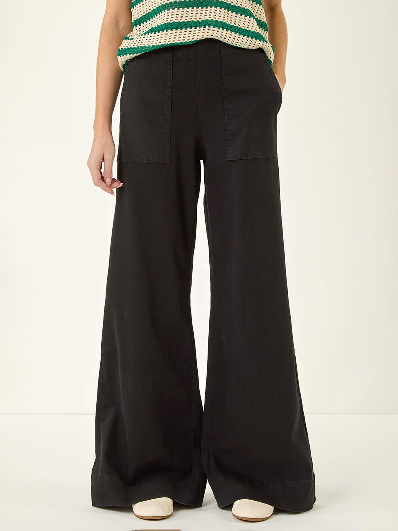 Image 4 of 5 of Roman Cotton Stretch Wide Leg Jean