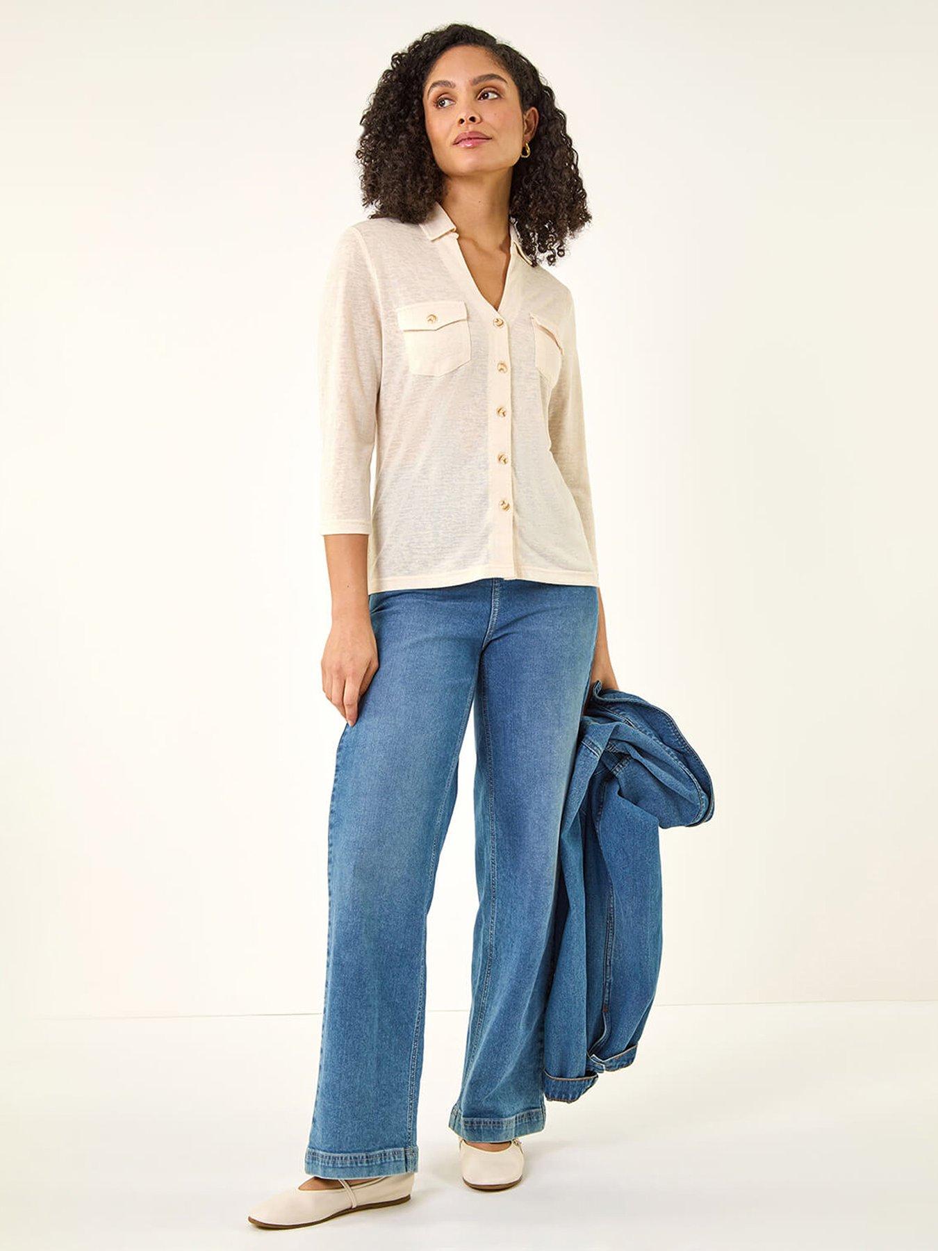 Image 3 of 5 of Roman Pocket Front Stretch Blouse