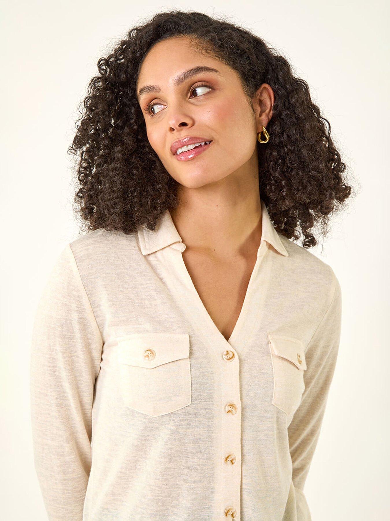 Image 4 of 5 of Roman Pocket Front Stretch Blouse
