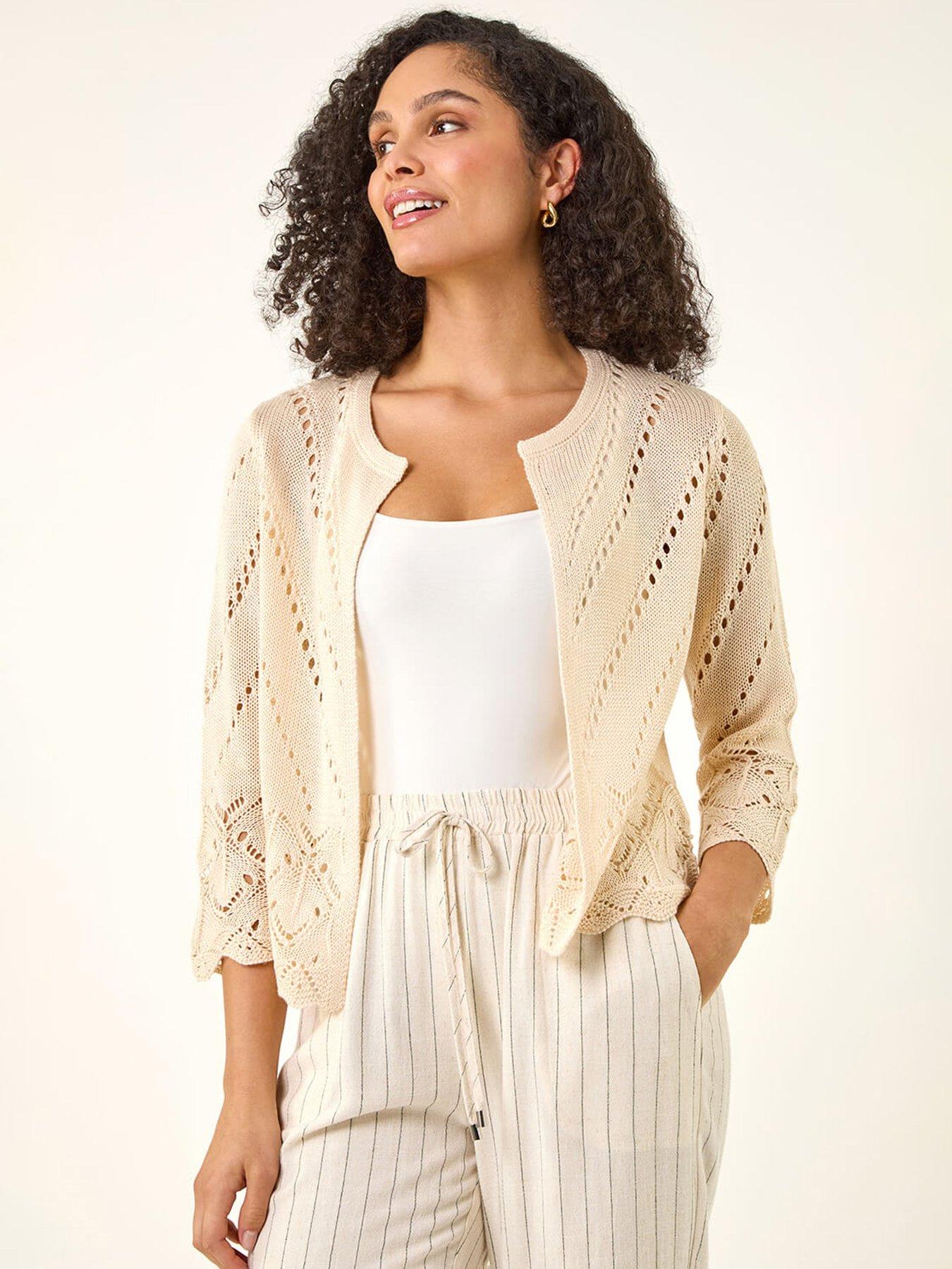 Roman Pointelle Knit Cardigan