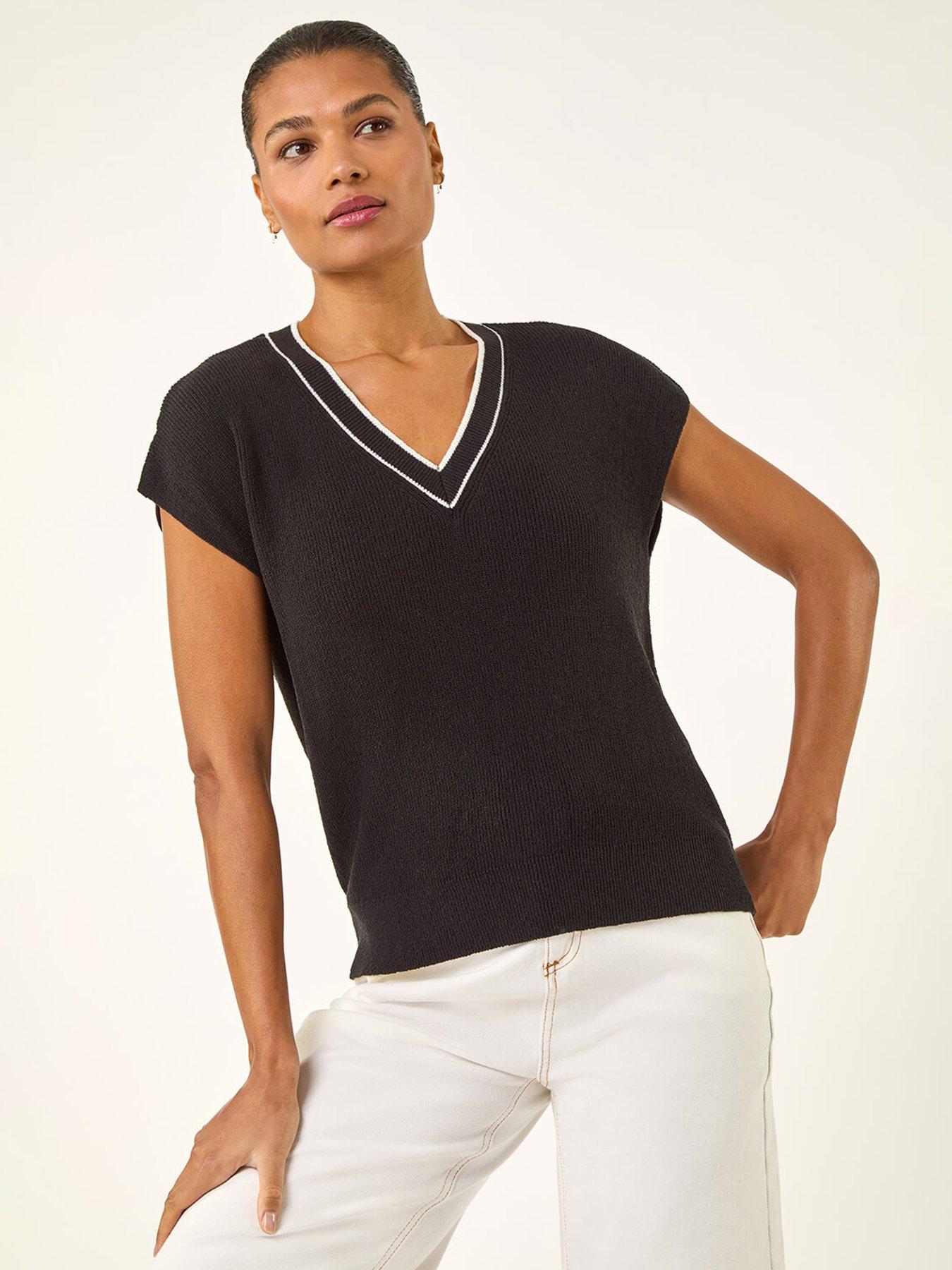 Roman Light Weight V-neck Knitted Vest