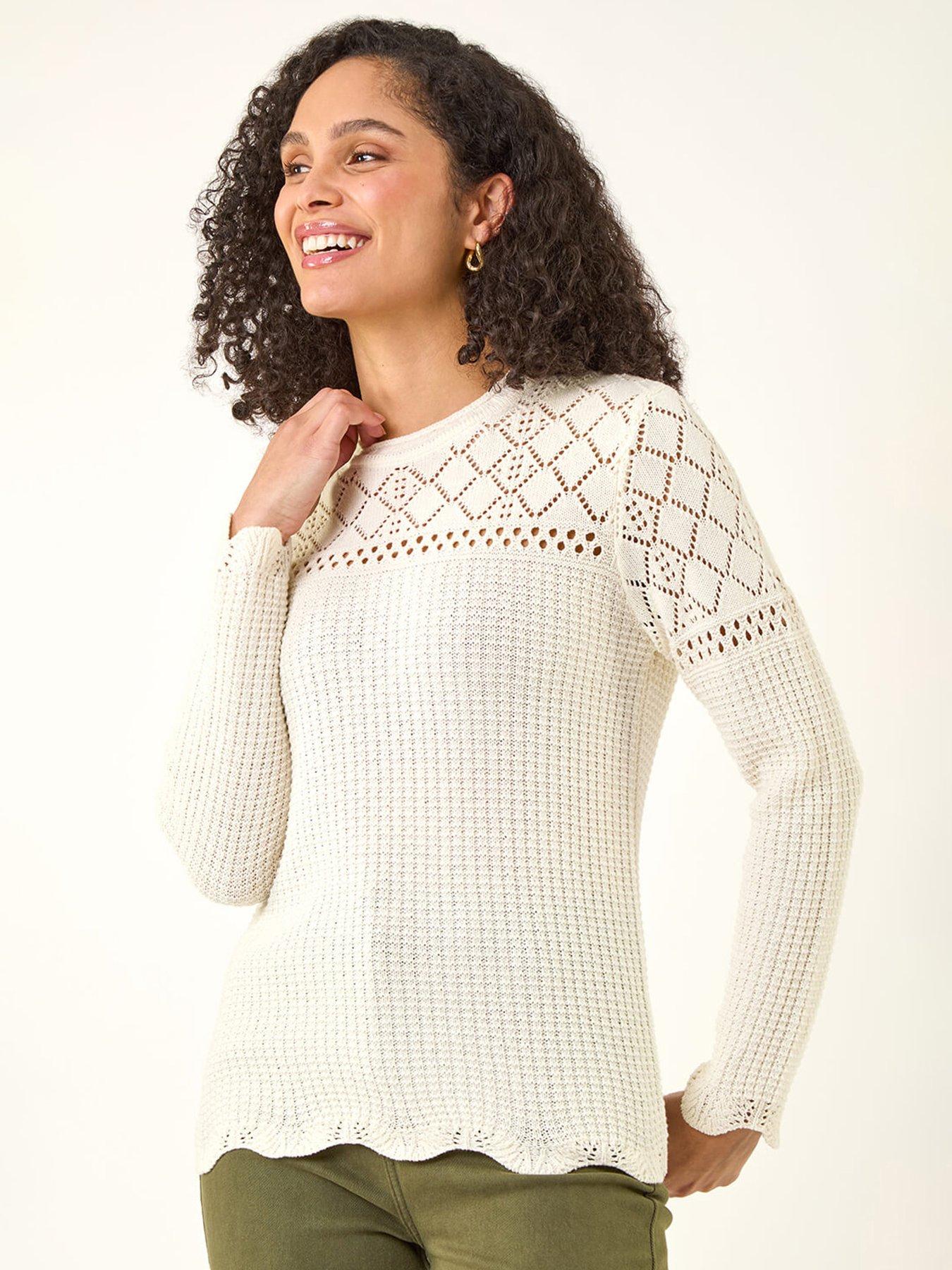 Roman Textured Wave Hem Knit Jumper