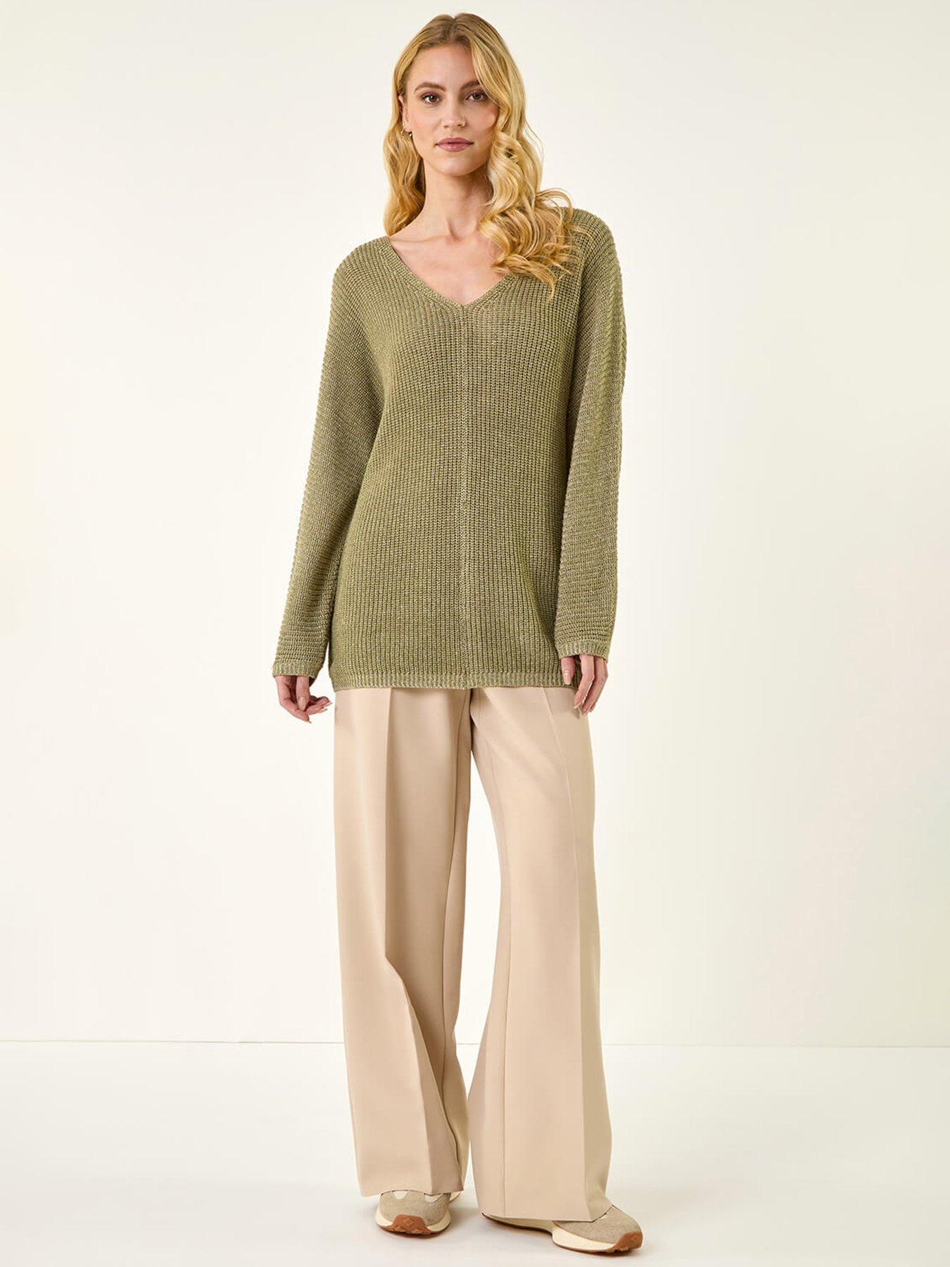 Image 3 of 5 of Roman Textured V-neck Boyfriend Jumper