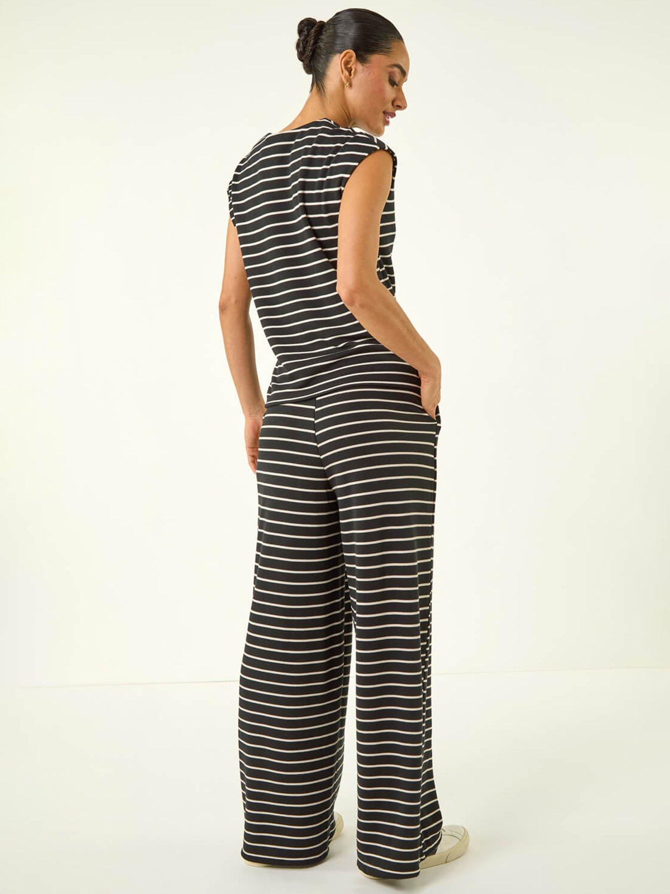 Image 2 of 5 of Roman Dusk Stripe Tie Waist Stretch Top
