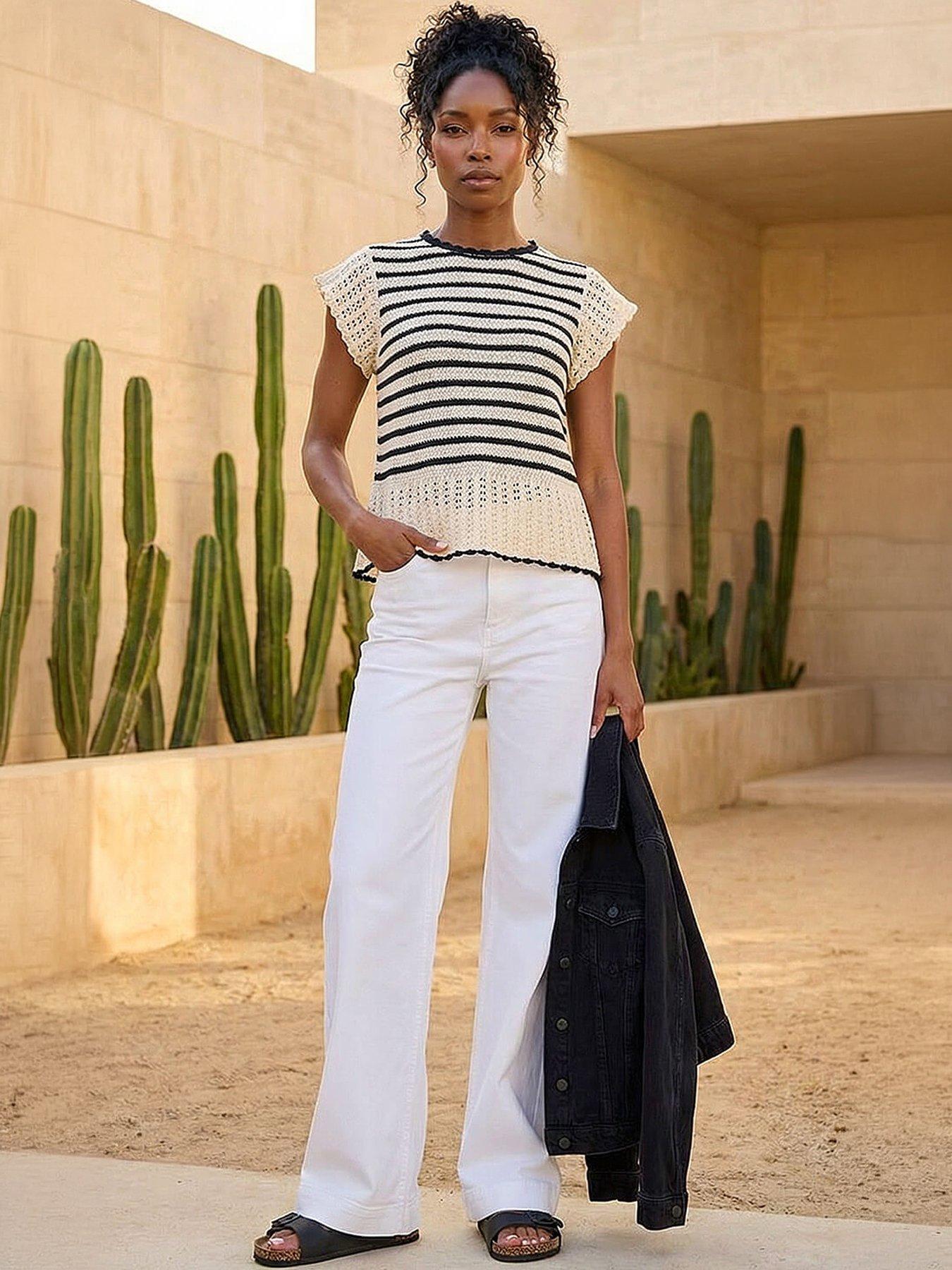 Image 1 of 5 of Roman Stripe Knitted Top