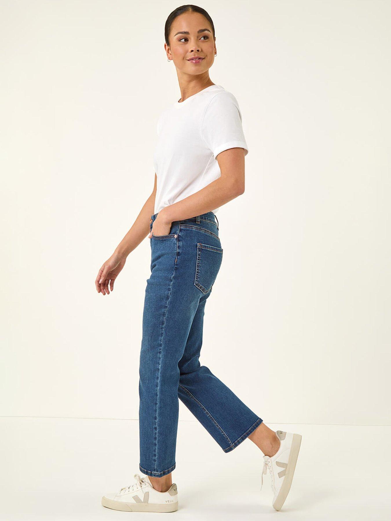 Image 4 of 5 of Roman Petite Boocut Cropped Jeans