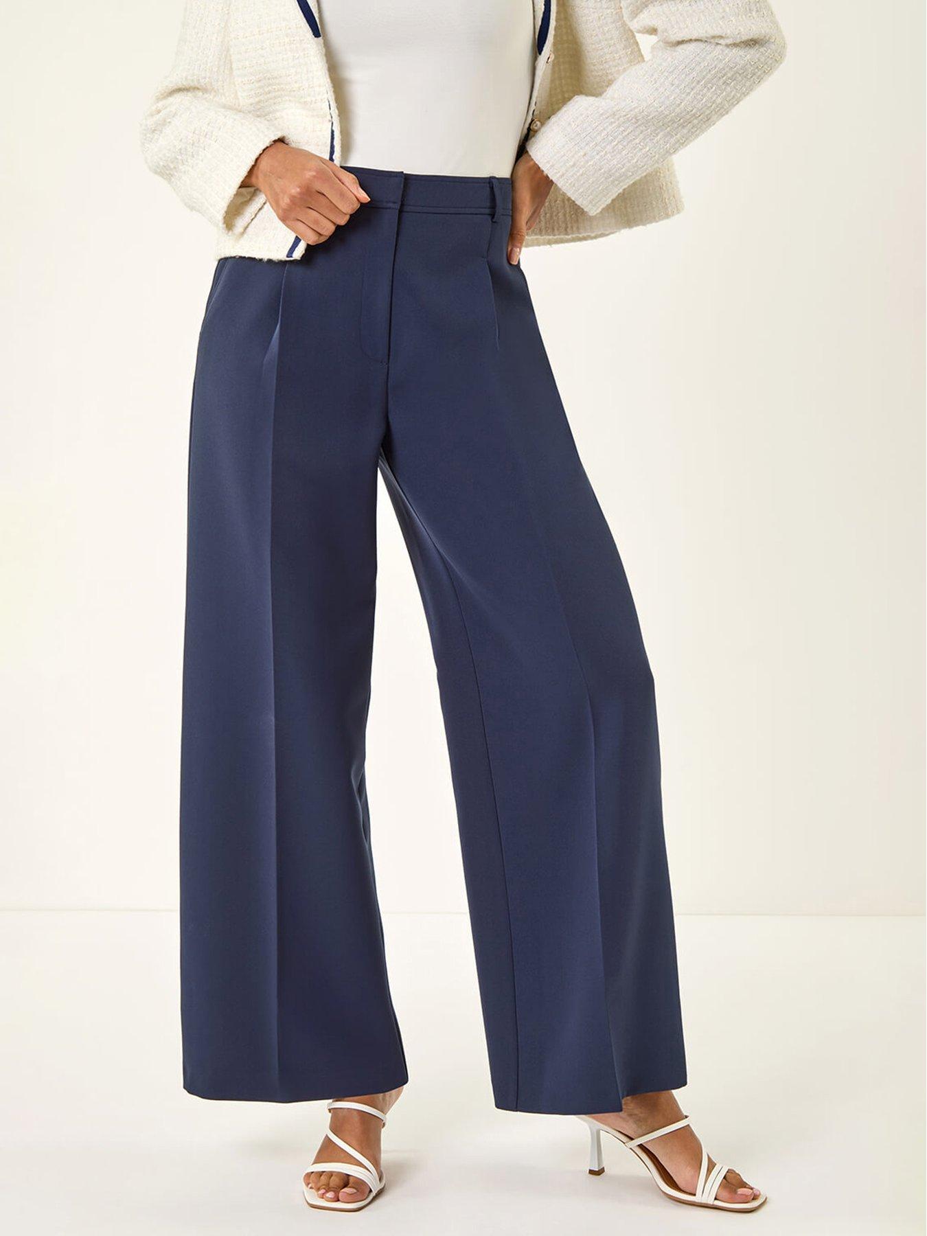 Image 1 of 5 of Roman Pleat Front Wide Leg Trouser