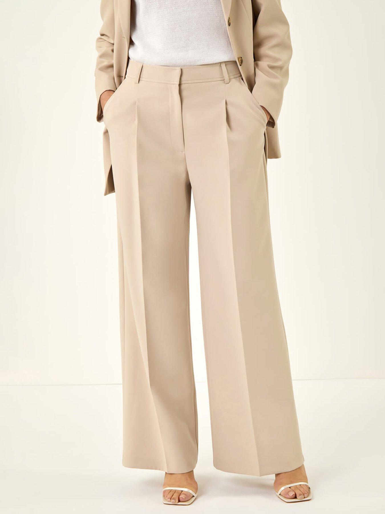 Roman Pleat Front Wide Leg Trouser