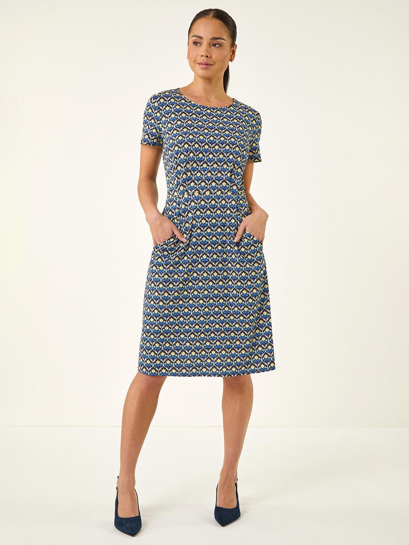 Image 3 of 5 of Roman Petite Floral Pocket Midi Dress