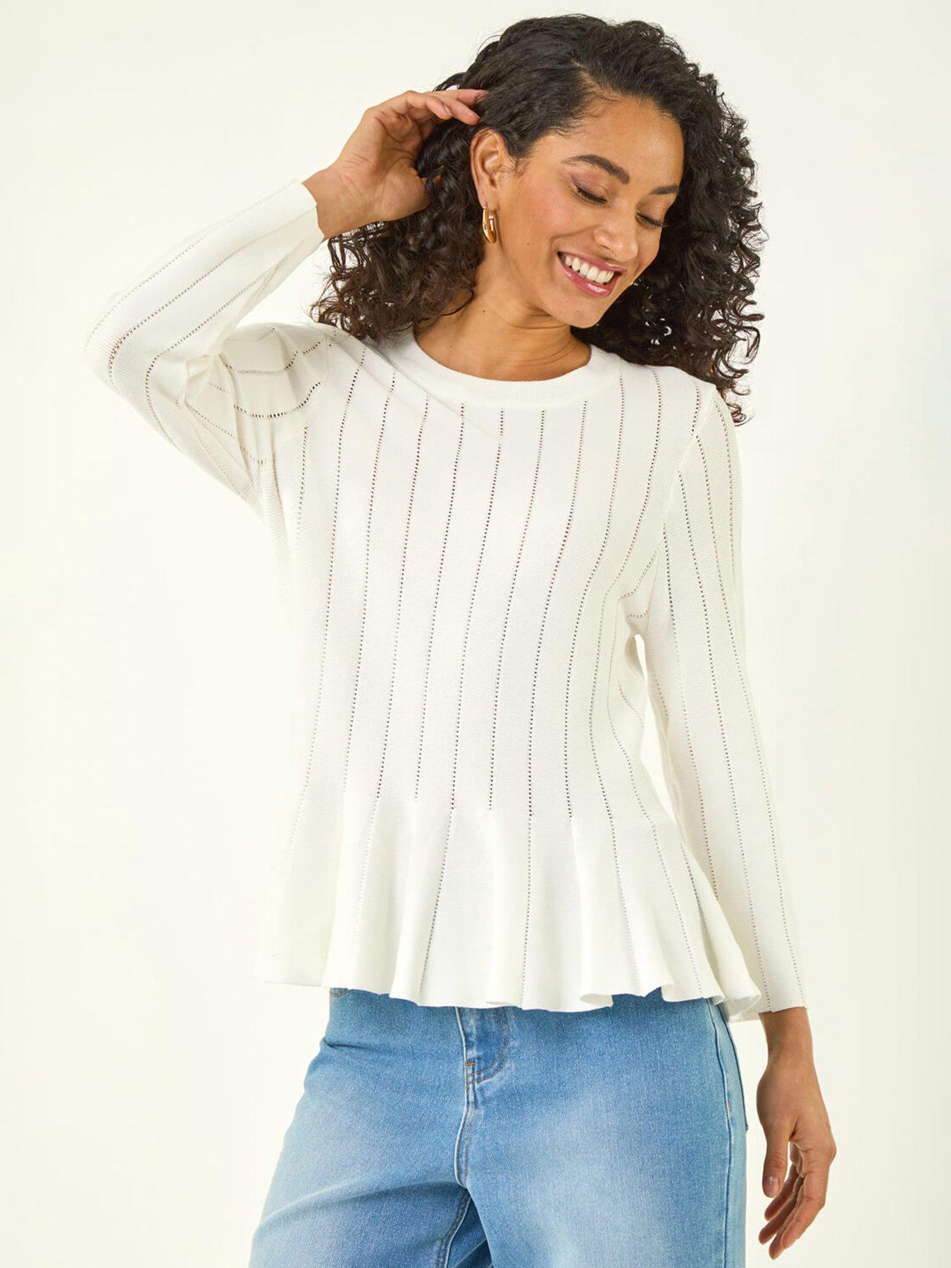 Image 1 of 5 of Roman Dusk Peplum Knitted Top