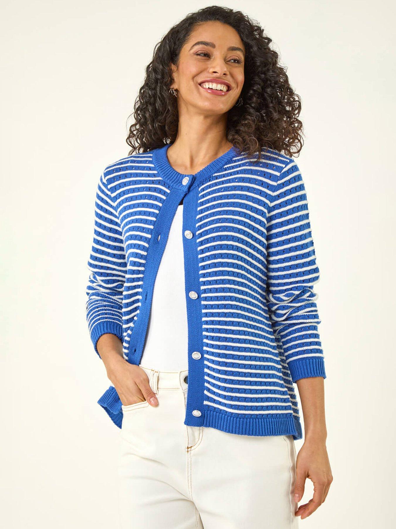 Roman Dusk Stripe Button Knit Cardigan