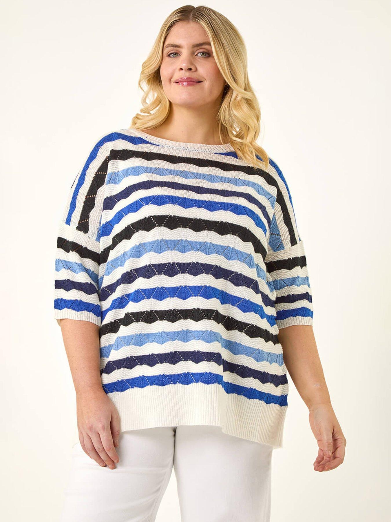 Roman Curve Wave Stripe Jumper