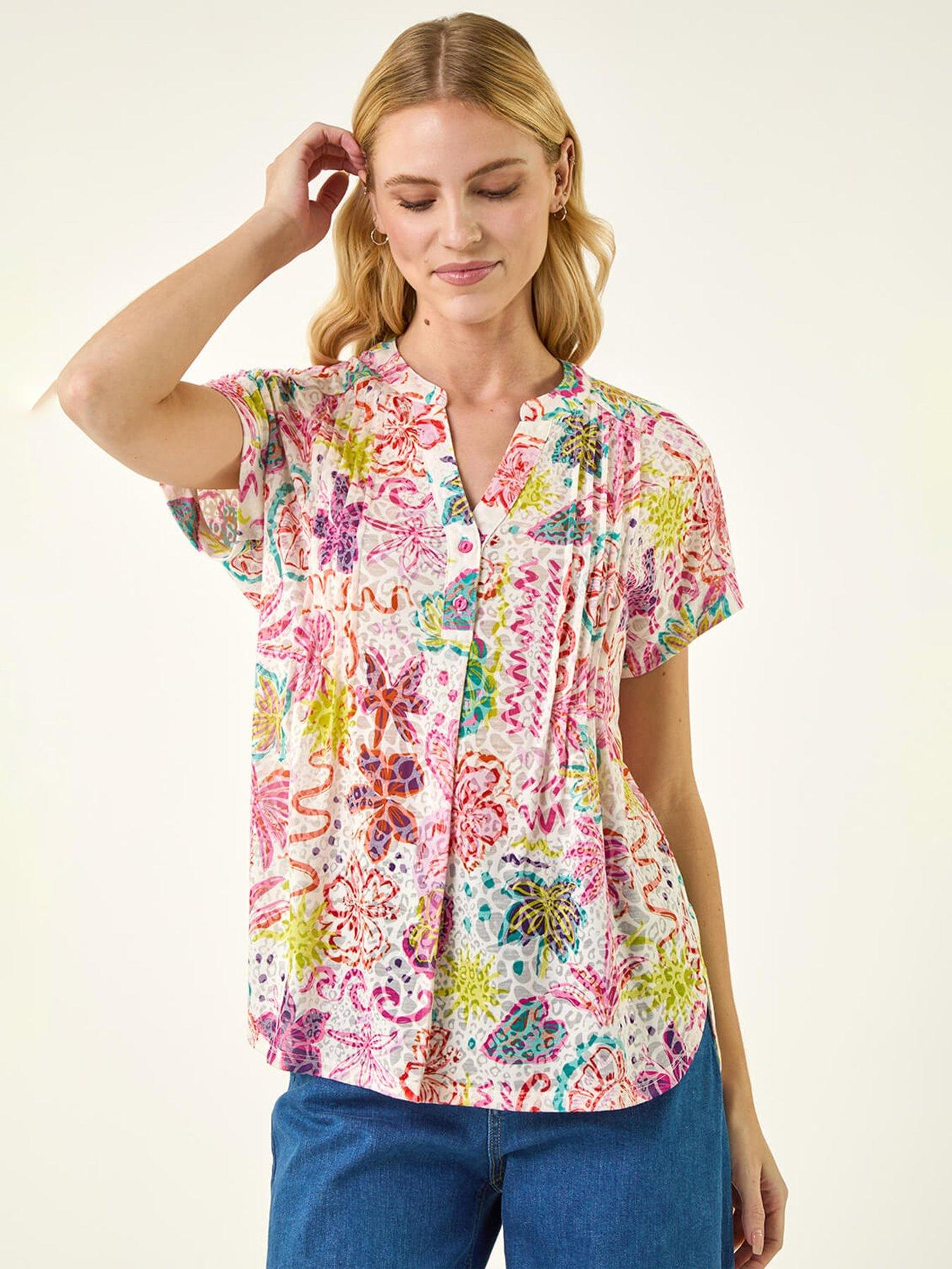 Roman Tropical Palm Burnout Shirt