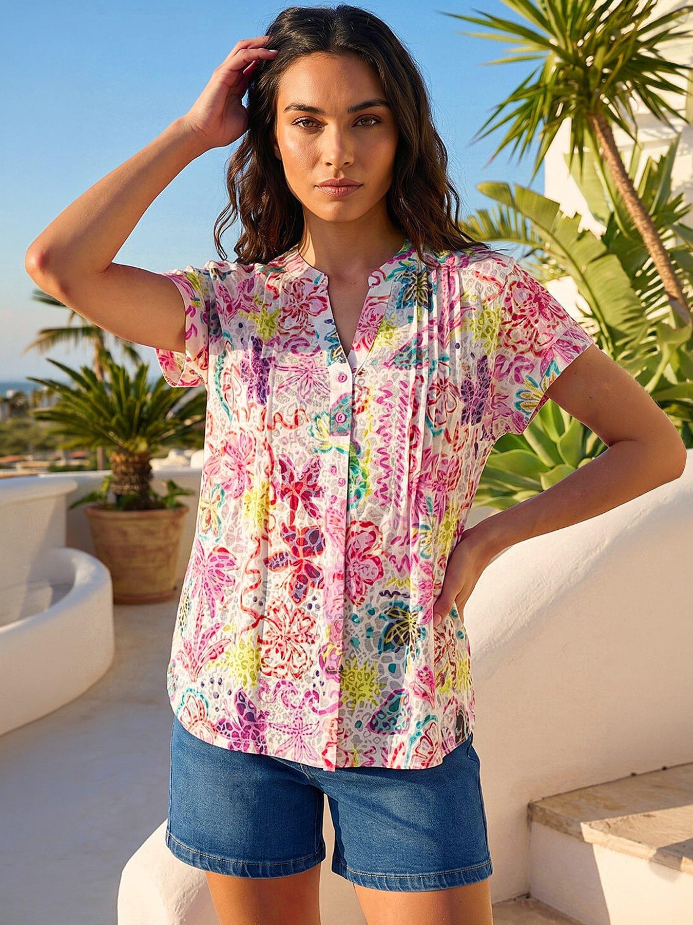 Roman Tropical Palm Burnout Shirt